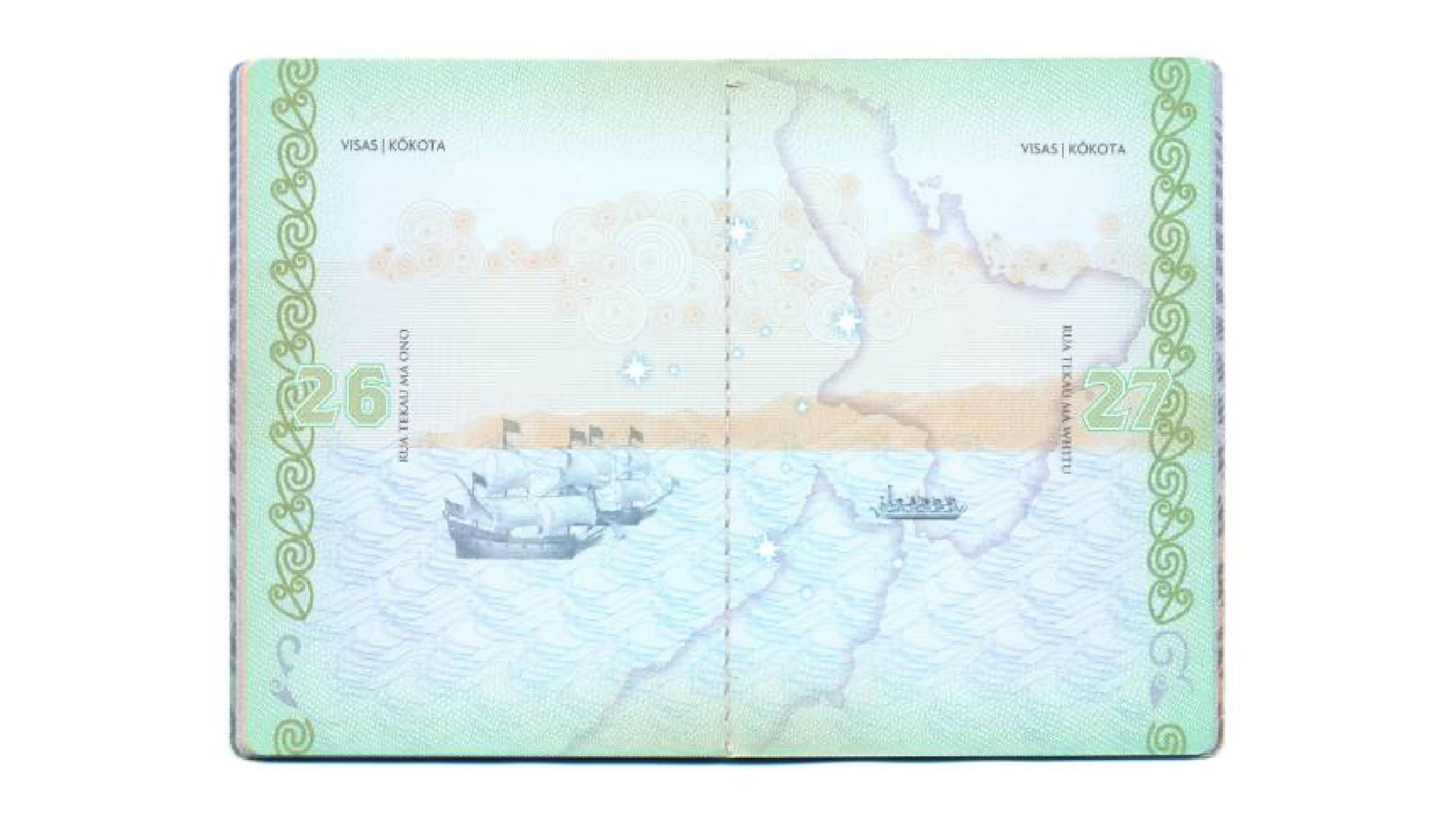 New Zealand interior pages passport design