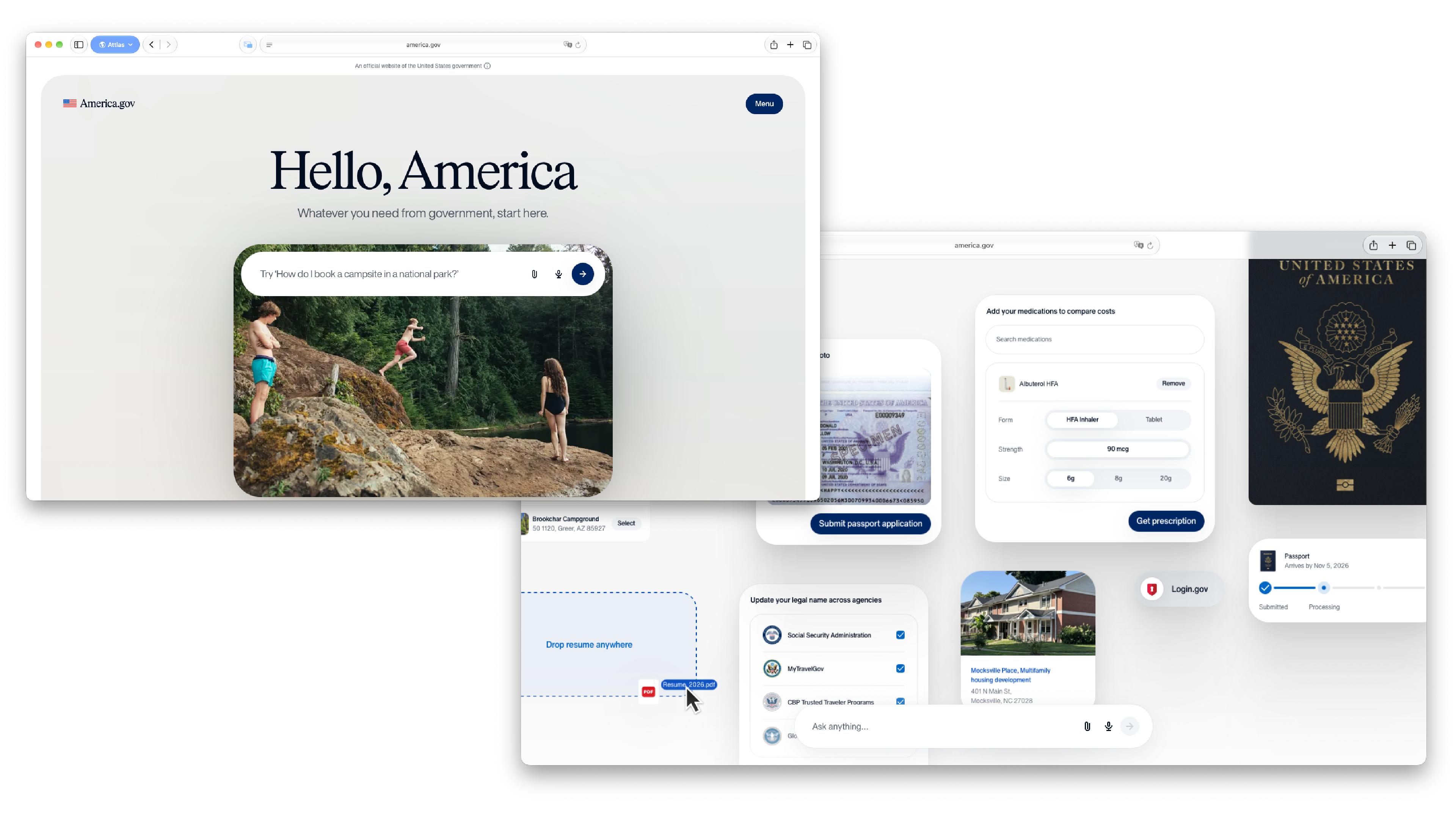 merioca.gov website screen snapshots