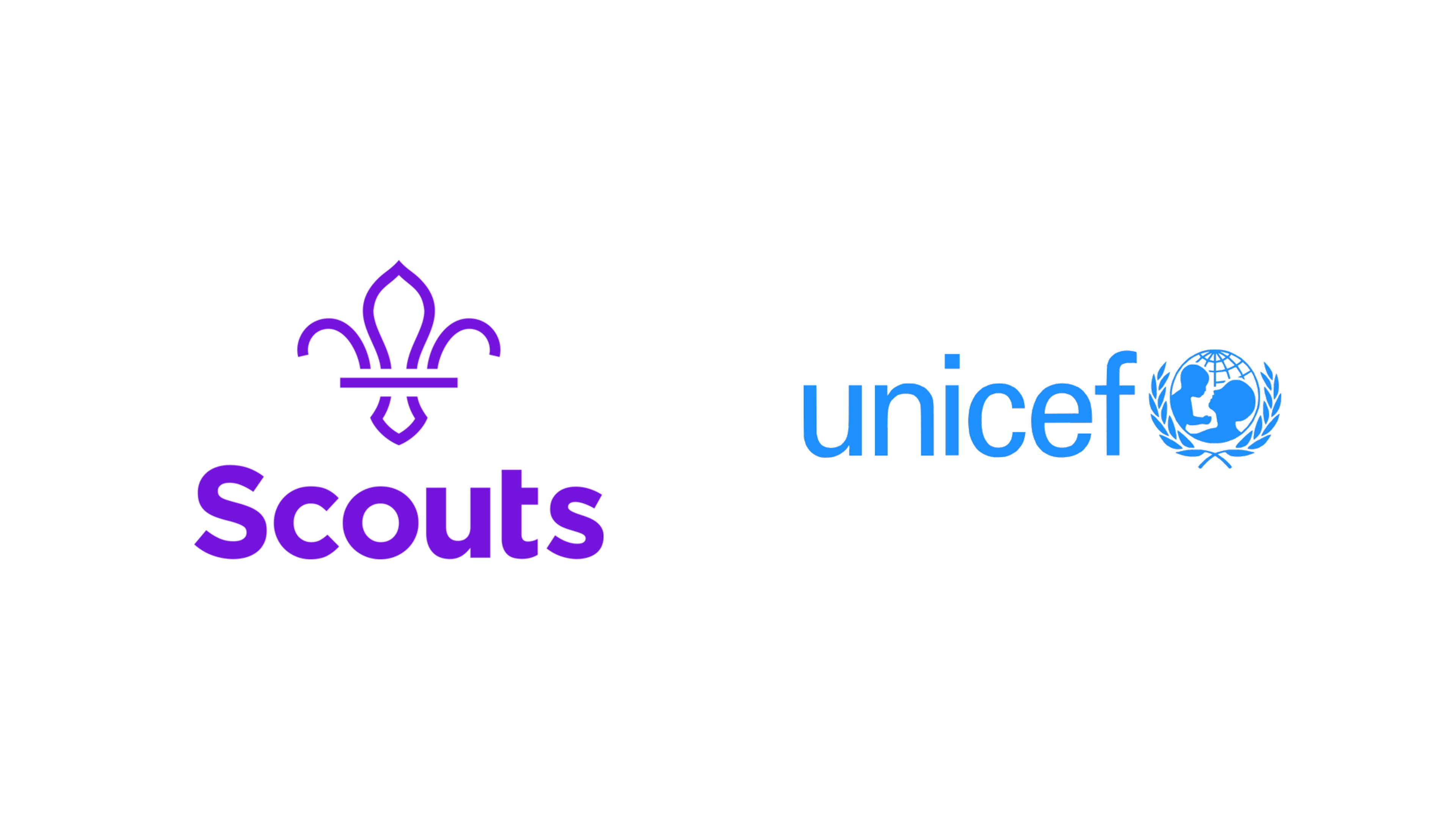 scouts and Unicef charities logos