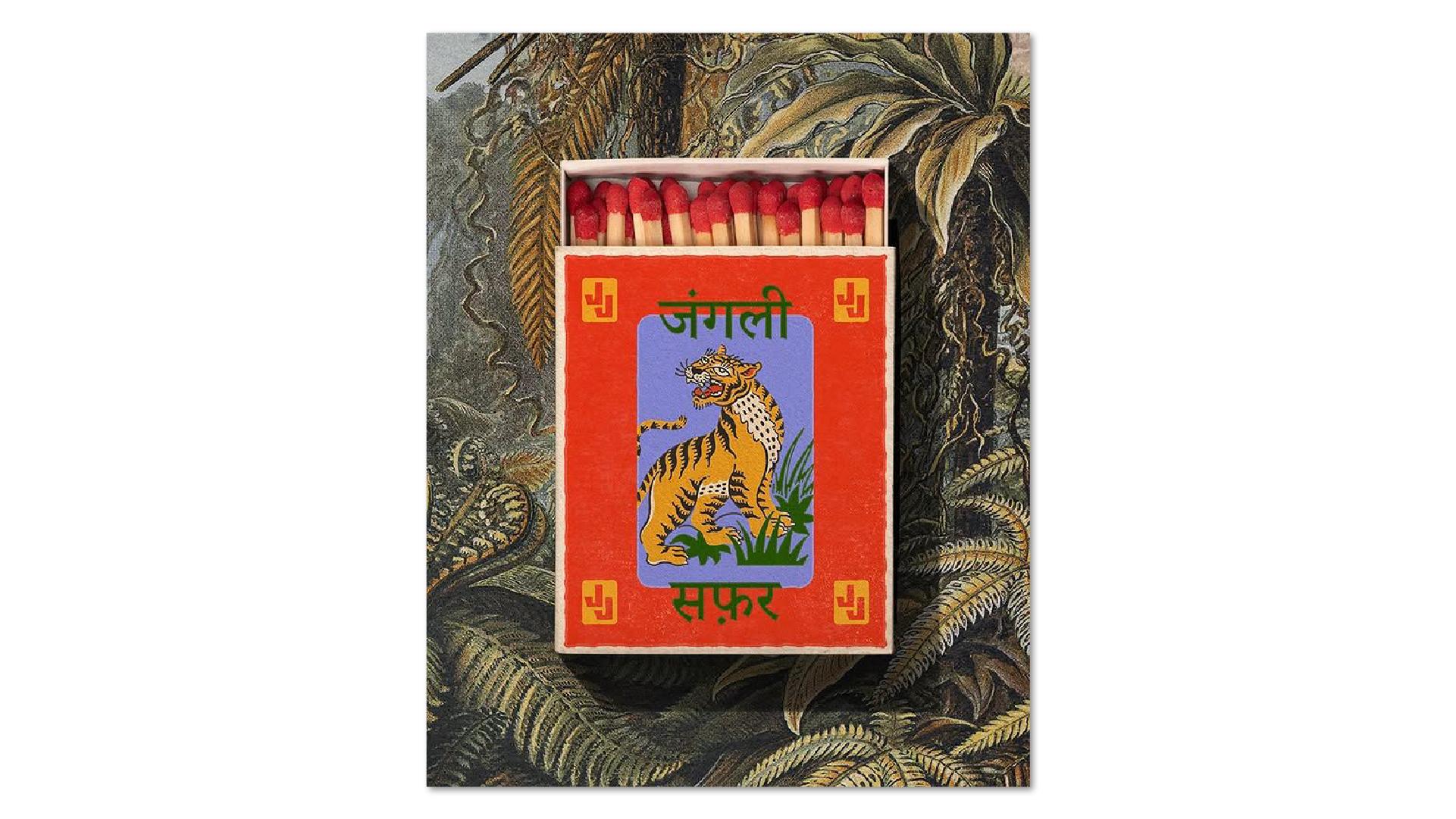 matchbox with tiger design