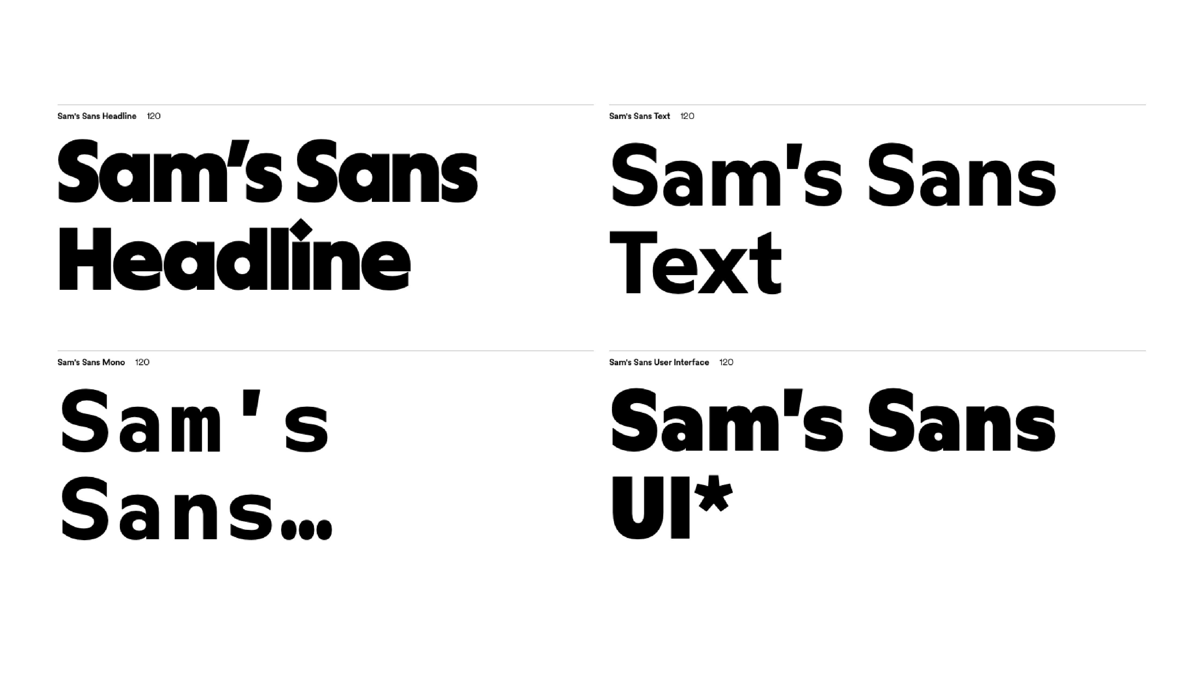 Sam Sans new typeface