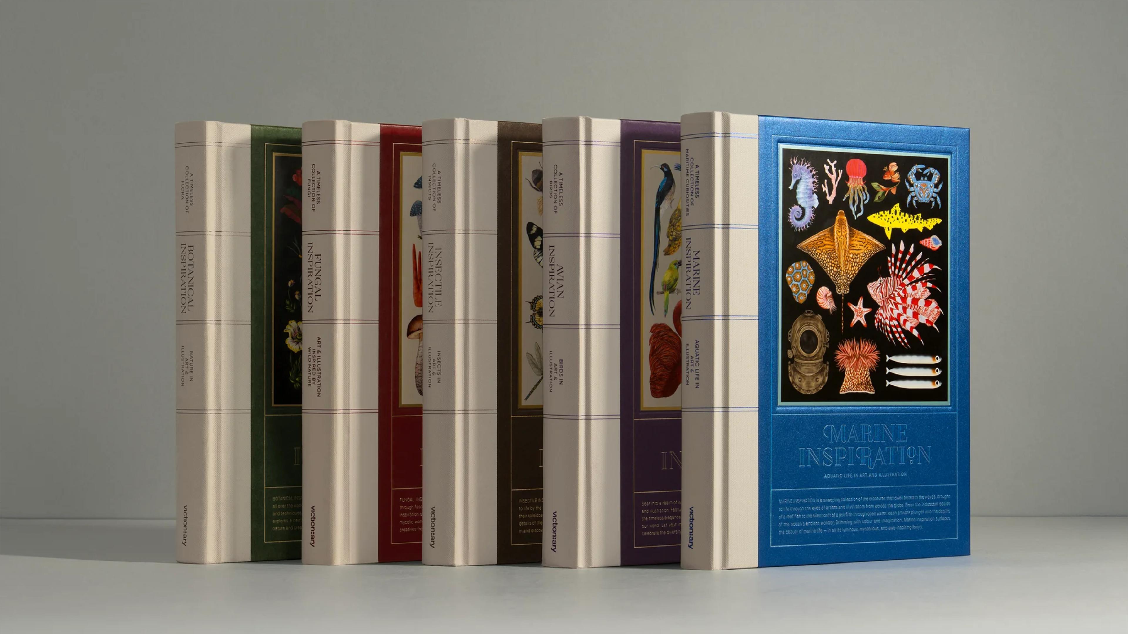 Victionary inspiration books, aviary, botanical, fungi