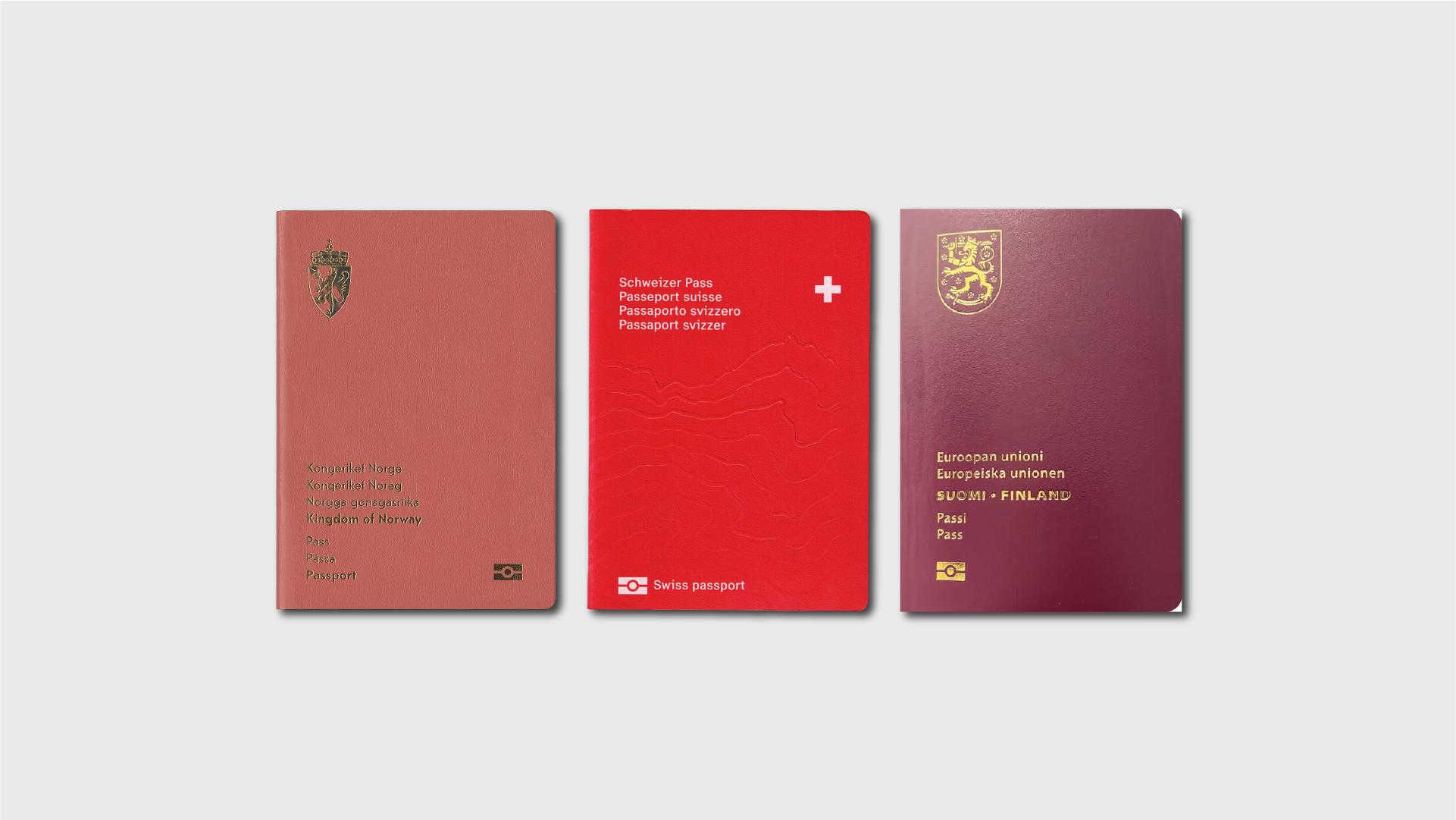 Swiss, finish and Norwegian passports