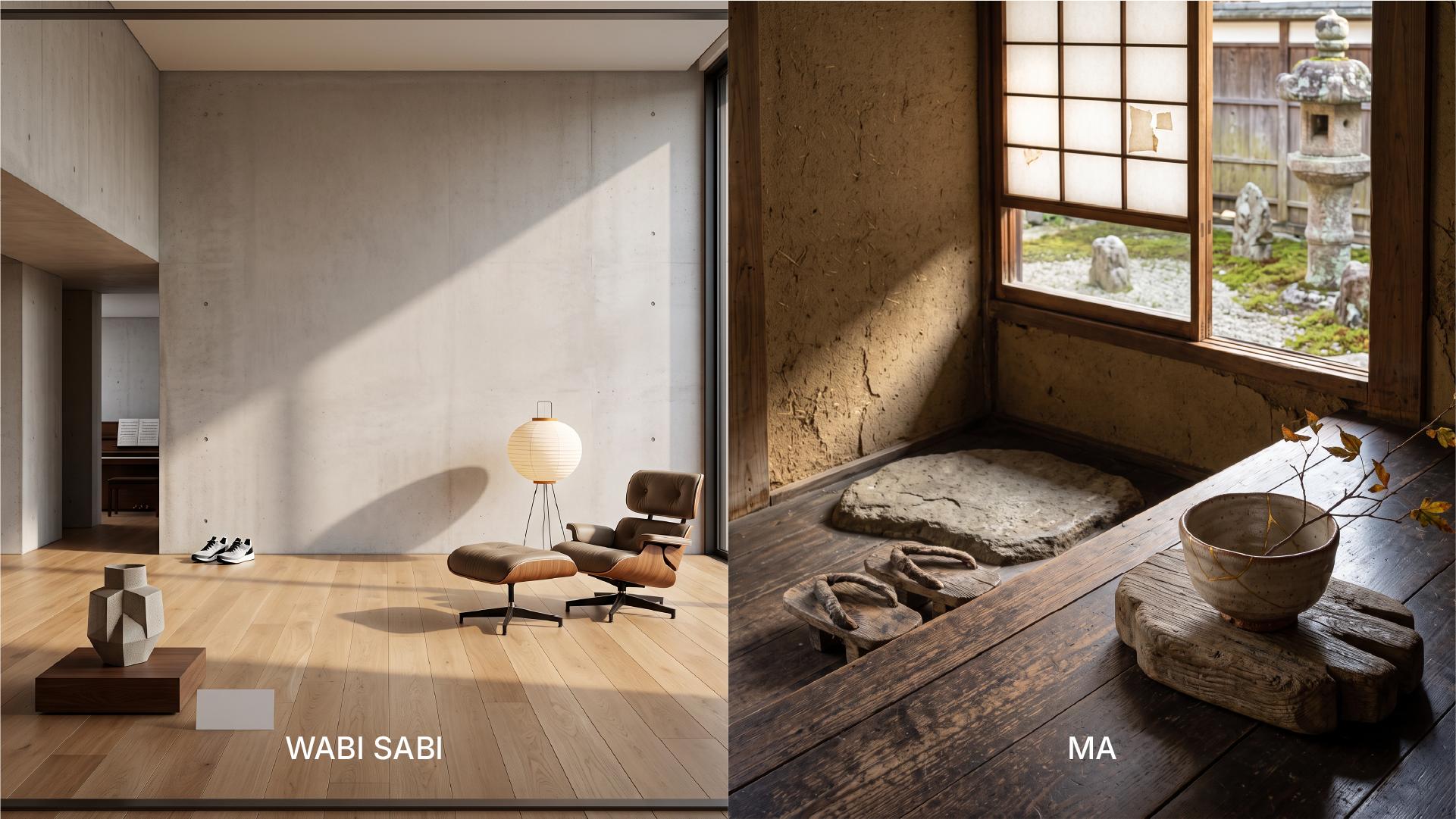 wabi sabi and ma Japanese design styles