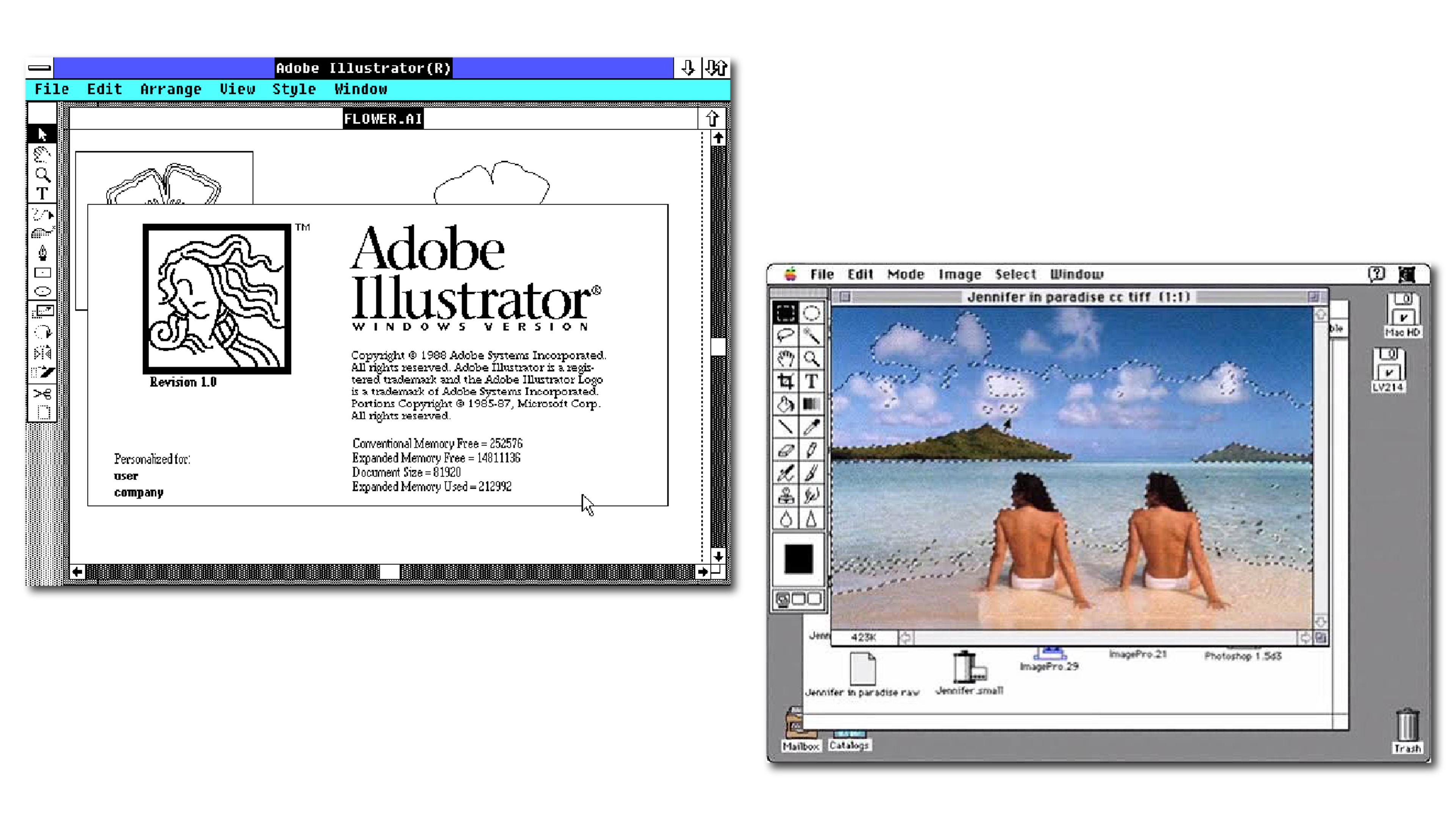 first editions of adobe illustrator and adobe photoshop
