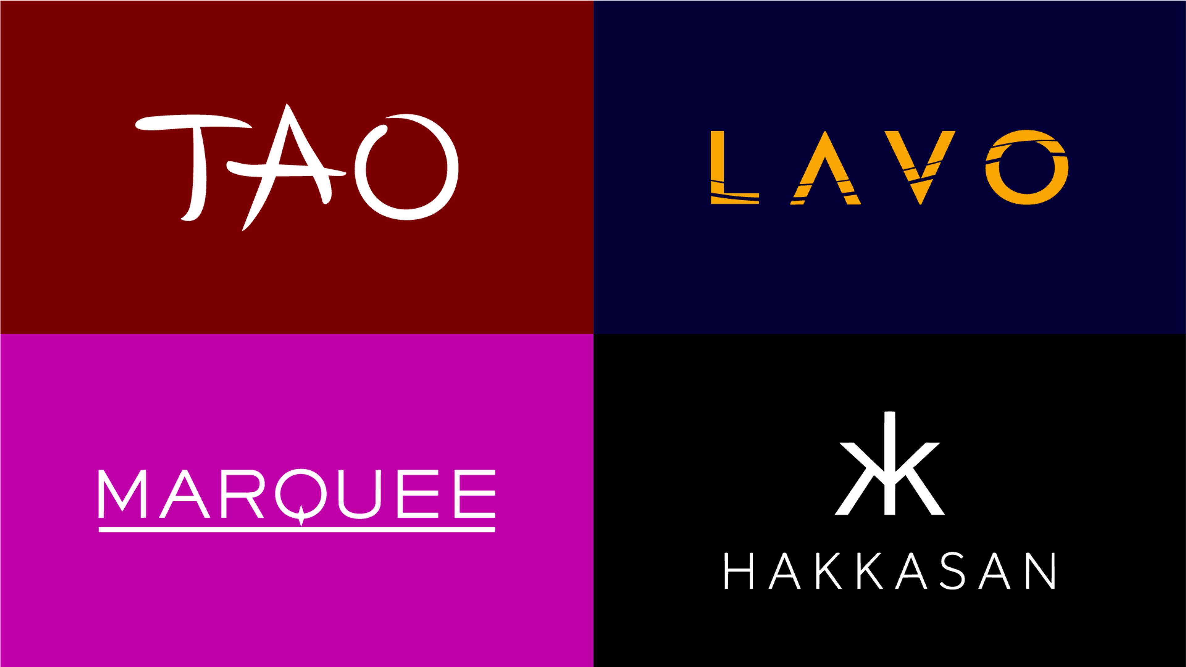 Tao, Lavo, Marquee & Hakkasan logos from Tao Hospitality Group