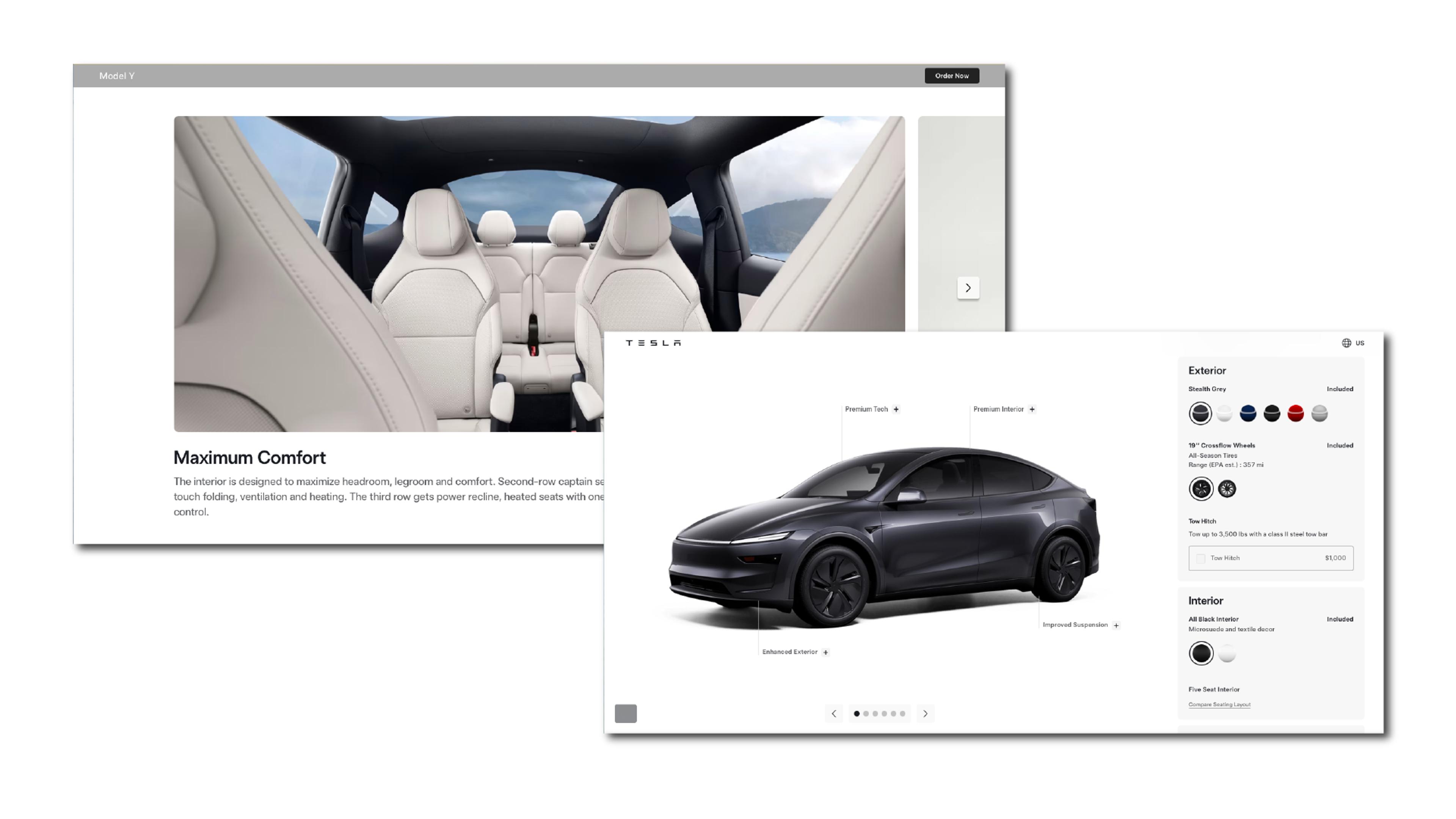 teslas web snapshot screens