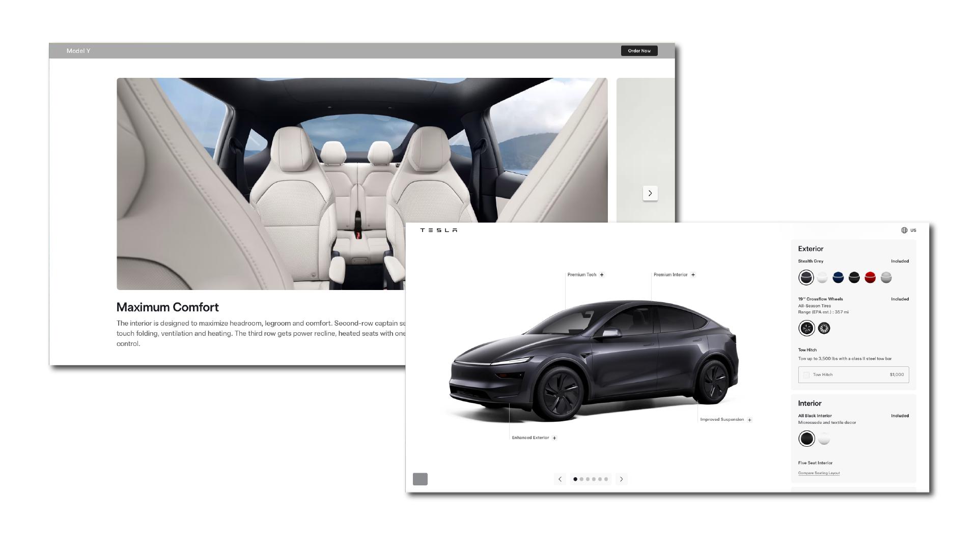 teslas web snapshot screens