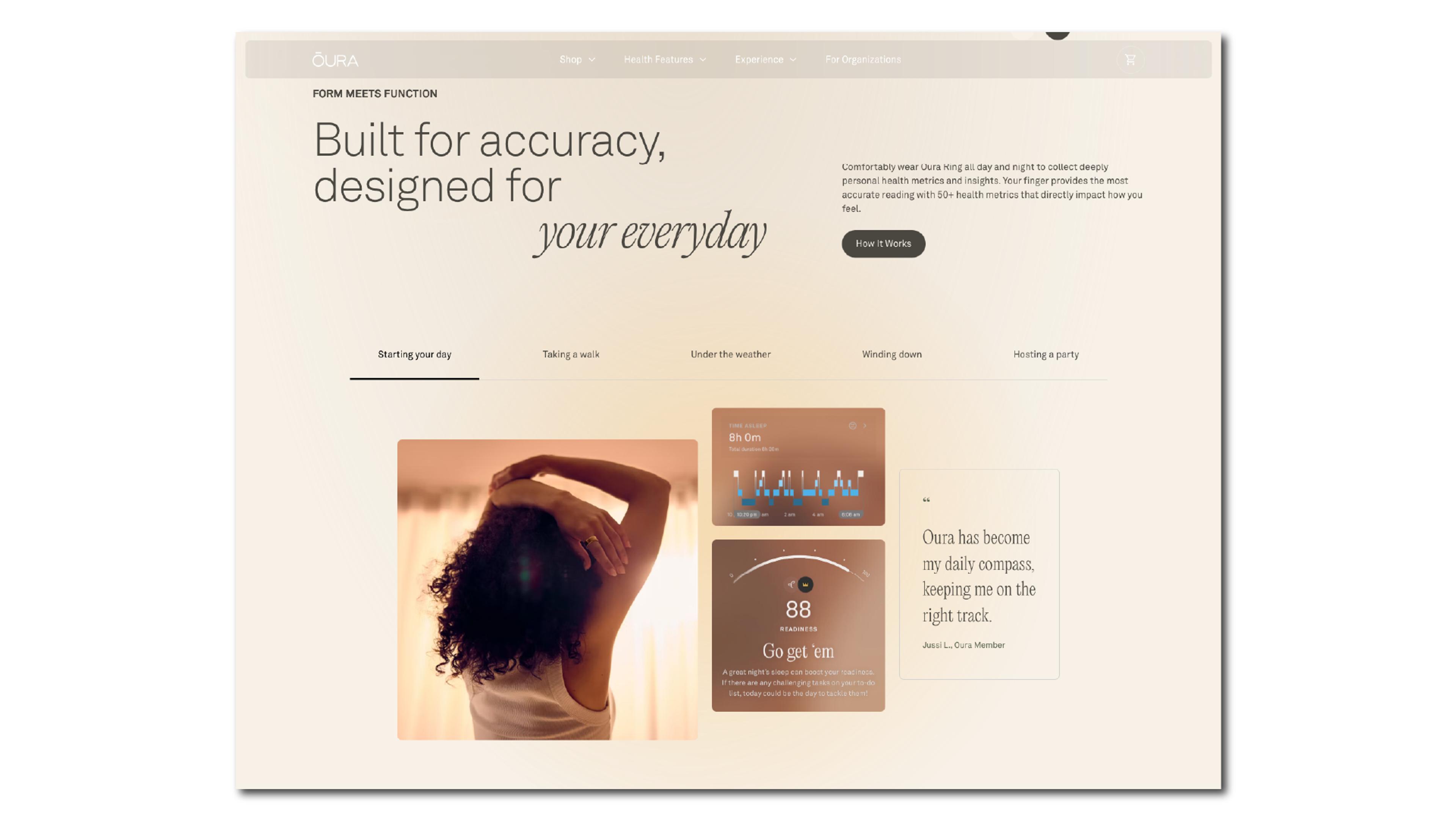 Oura Ring web design