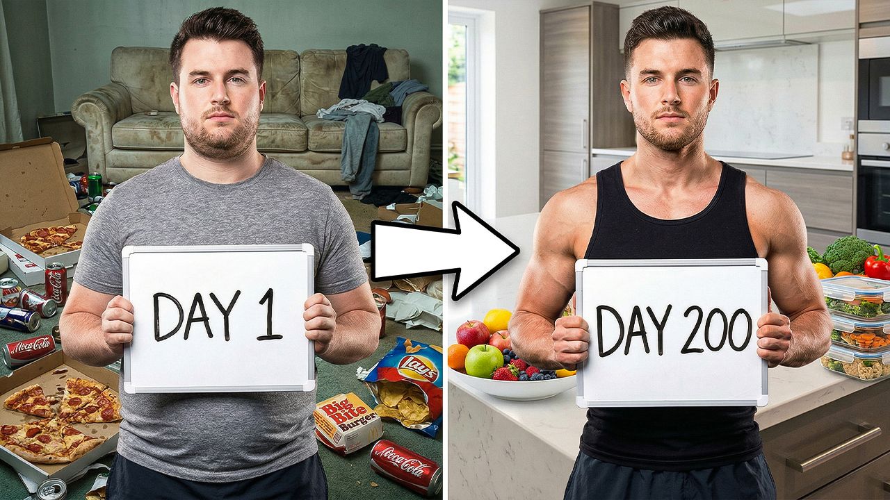 Day 1 vs Day 200 Body Transformation V02