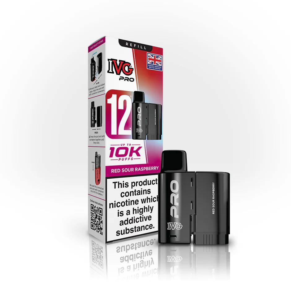 IVG Pro 12 Prefilled Pod Vape Kit - Red Sour Raspberry (5 Pack)