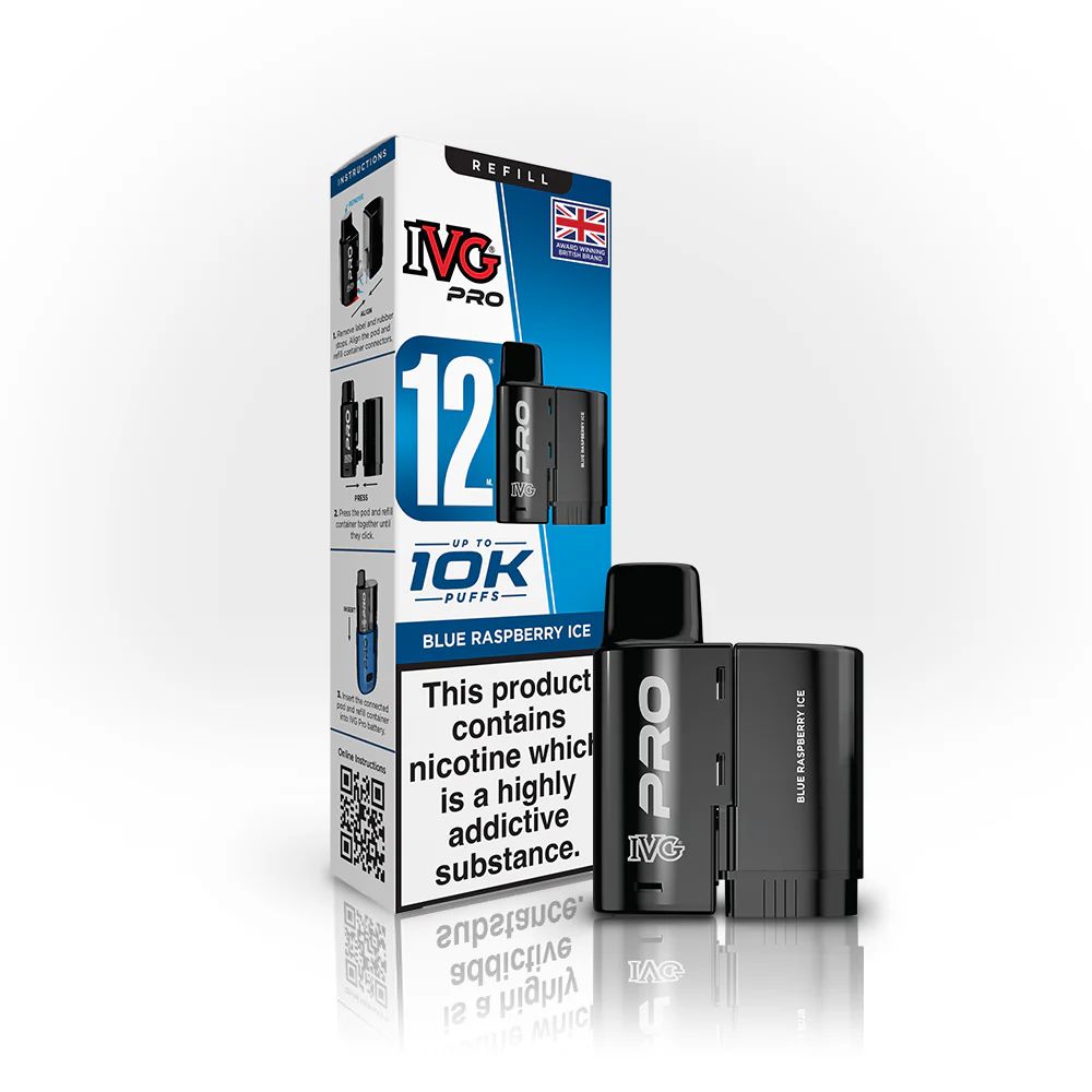 IVG Pro 12 Prefilled Pod Vape Kit - Blue Raspberry Ice (5 Pack)
