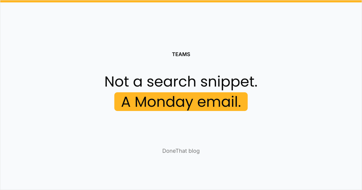 A weekly written status email sitting beside an empty standup slot on a calendar, showing status moved off the meeting grid.