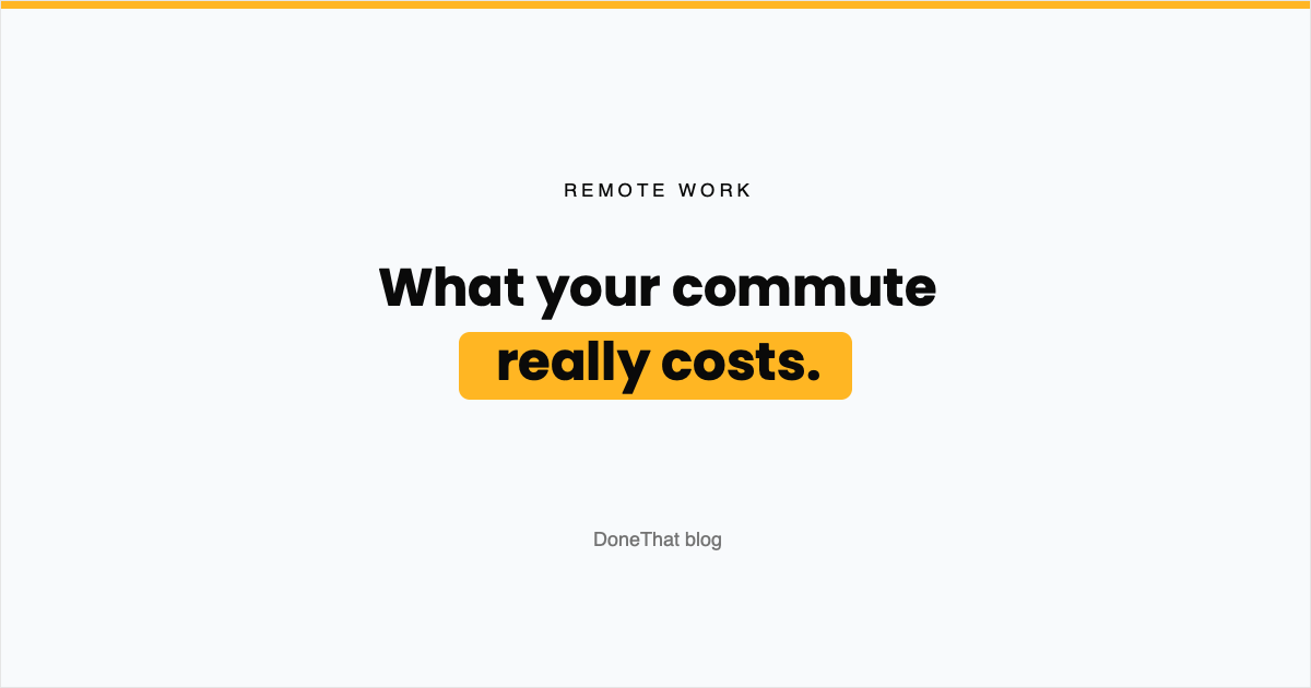 Headline card reading What your commute really costs, with the words really costs highlighted in orange.