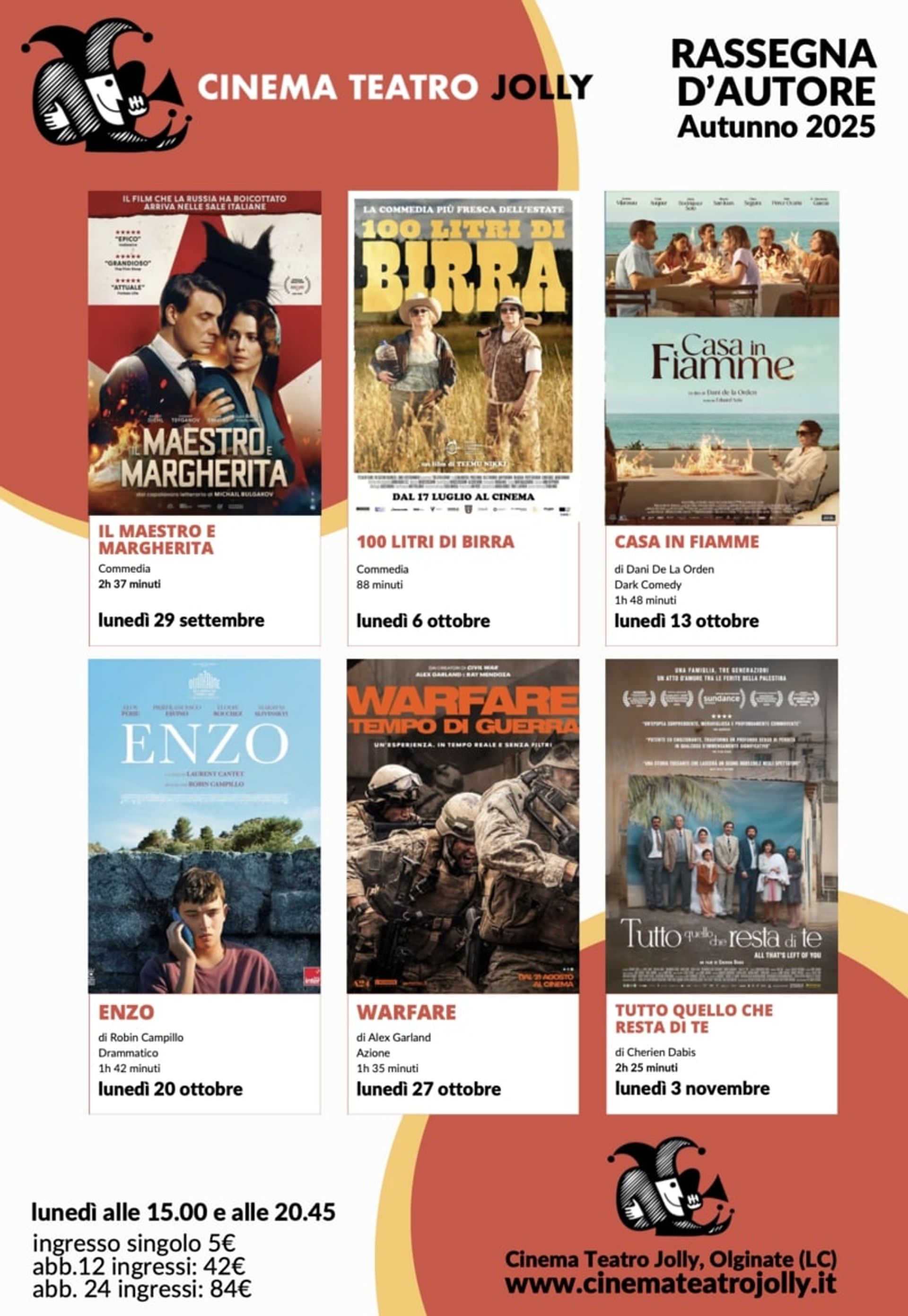 Rassegna Cinema D'autore Cinema Teatro Jolly Autunno 25