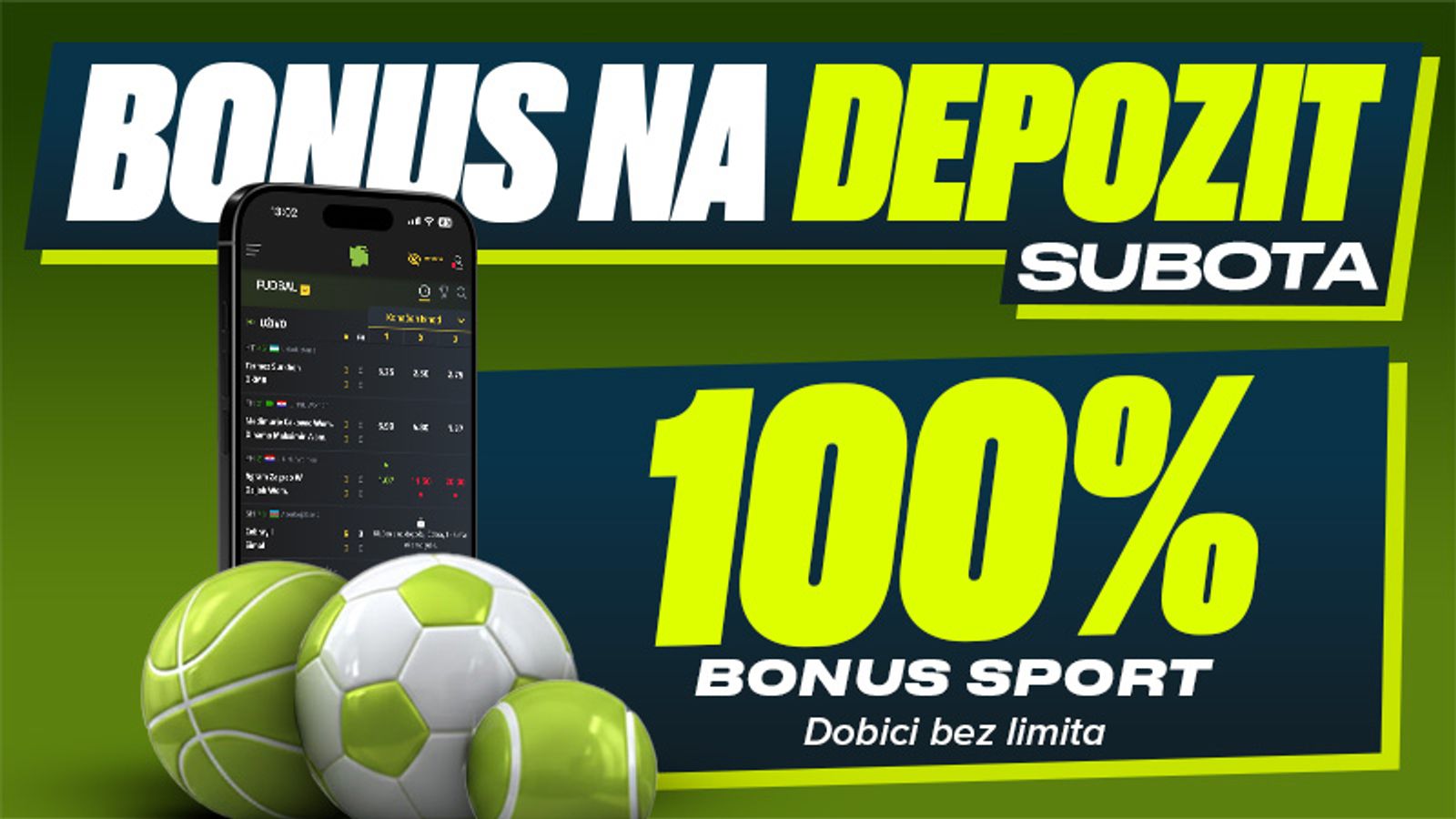 100% BONUS NA DEPOZIT – SPORT