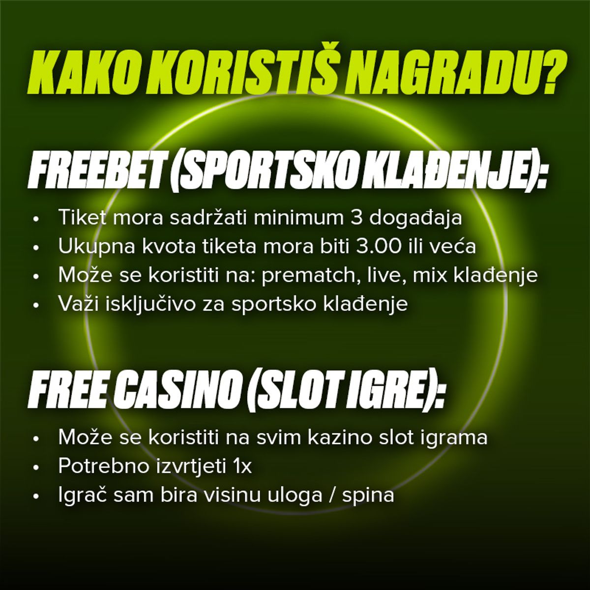 kako da koristis nagradu