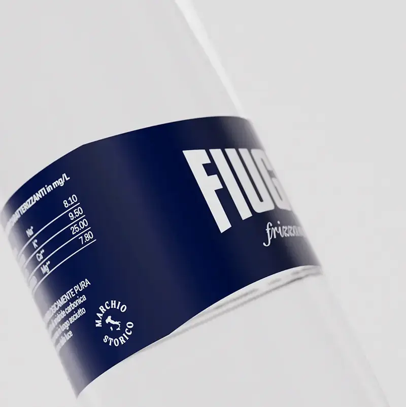 La palette del nuovo brand Acqua Fiuggi, ispirata alla trasparenza dell'acqua