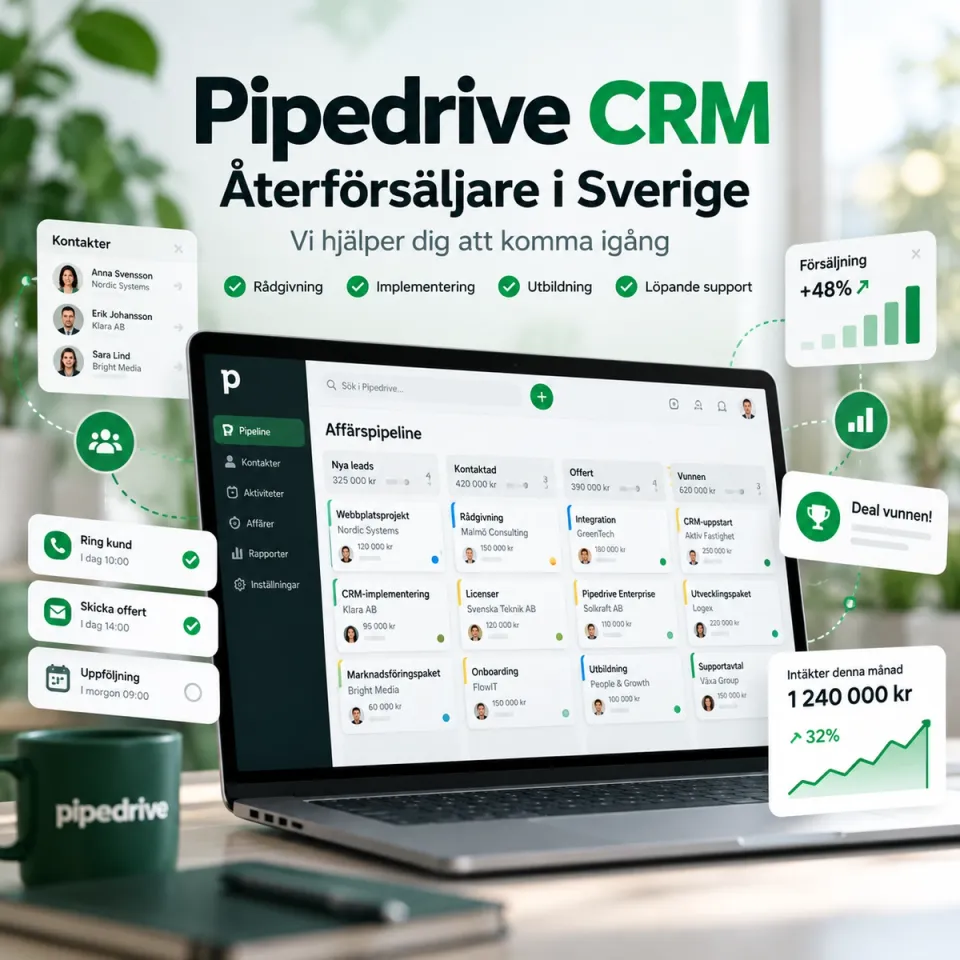 Pipedrive CRM - Daily Wins är återförsäljare av Pipedrive i Sverige