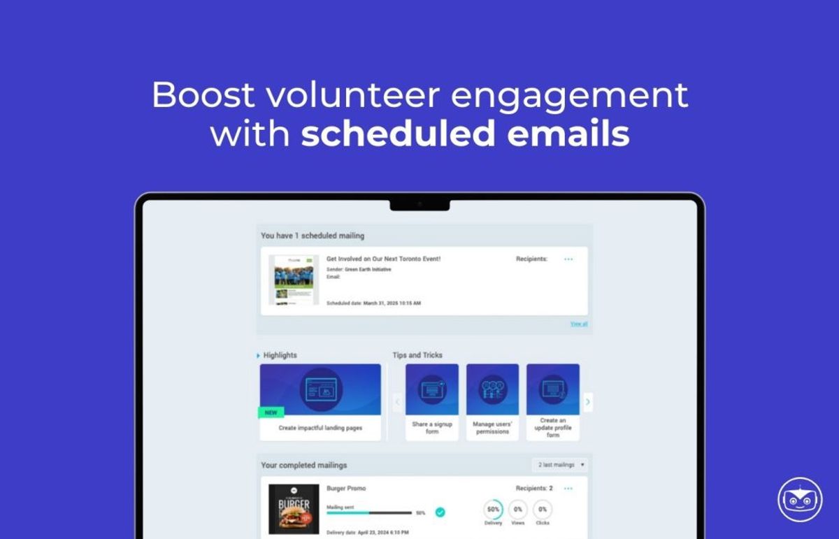 Boost volunteer engagement with scheduled emails