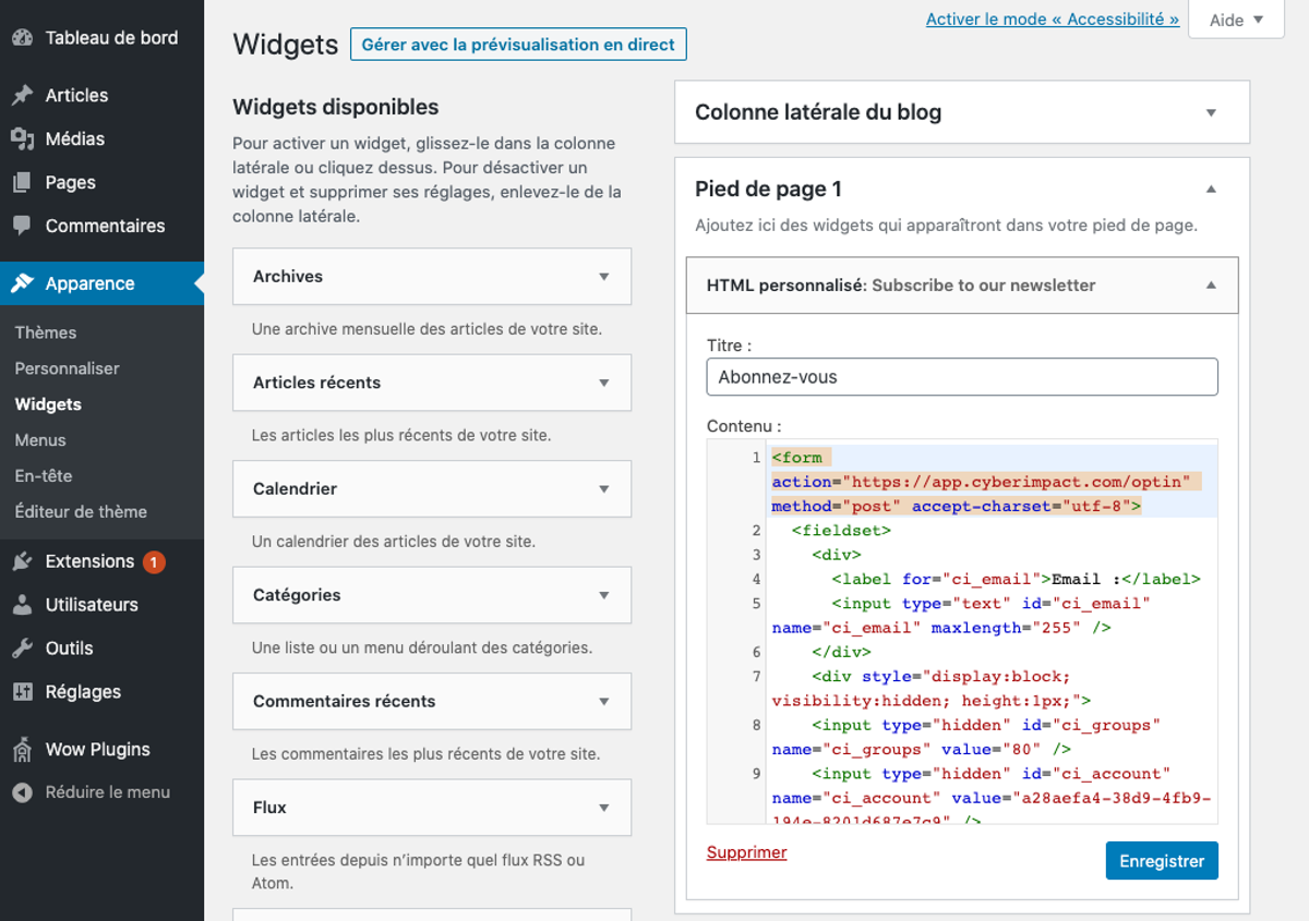 Widgets - Wordpress
