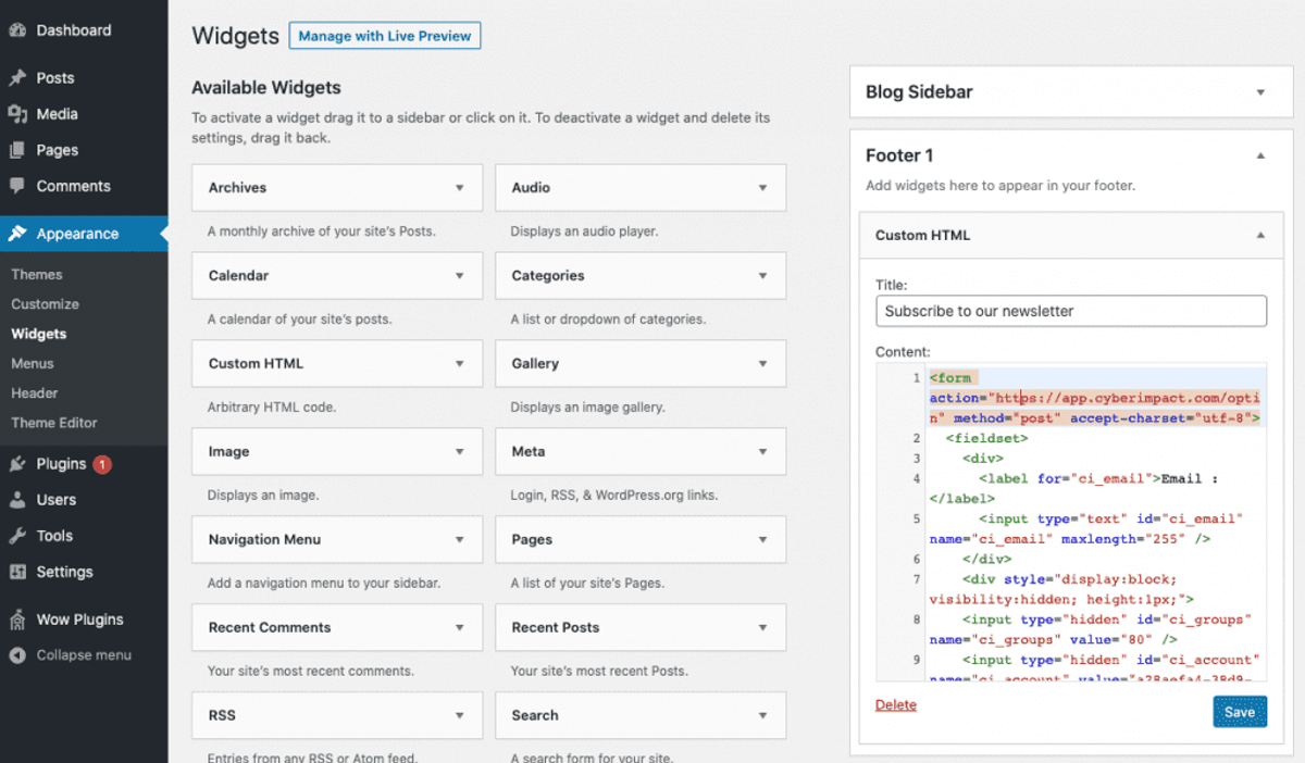 Widgets - Wordpress
