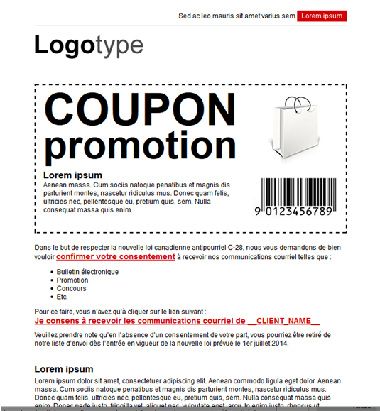 Promo coupon
