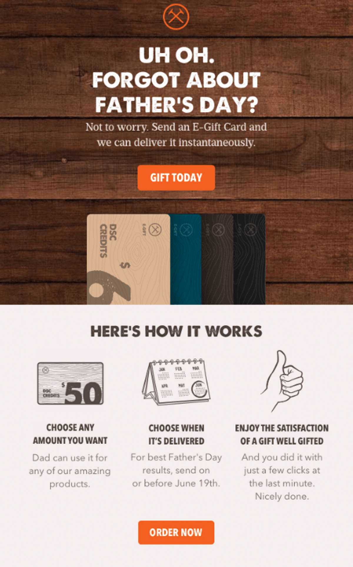 Last-minute-gift-for-fathers-day-newsletter-example