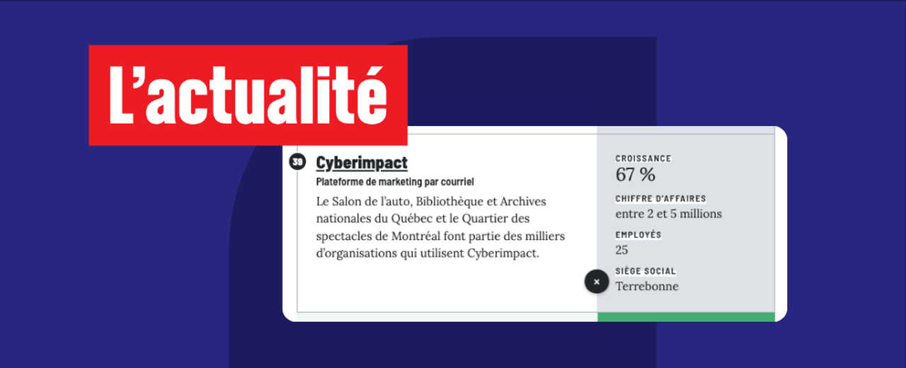 Cyberimpact Named Among L’actualité’s 2025 Growth Leaders