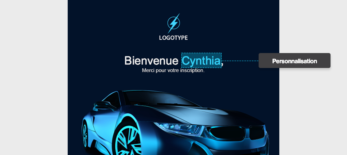 Exemple de courriel personnalisé