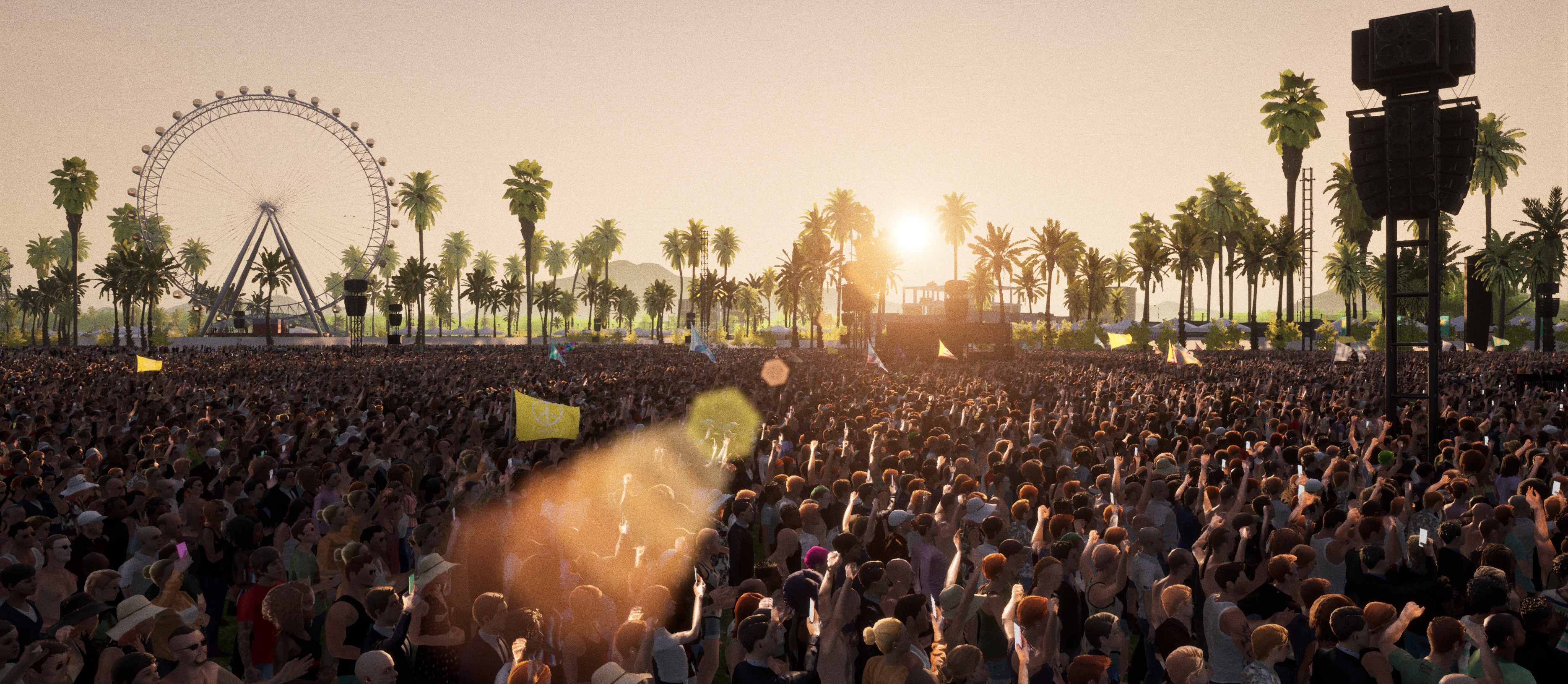 Crowd rocking to the tunes of Sandstorm