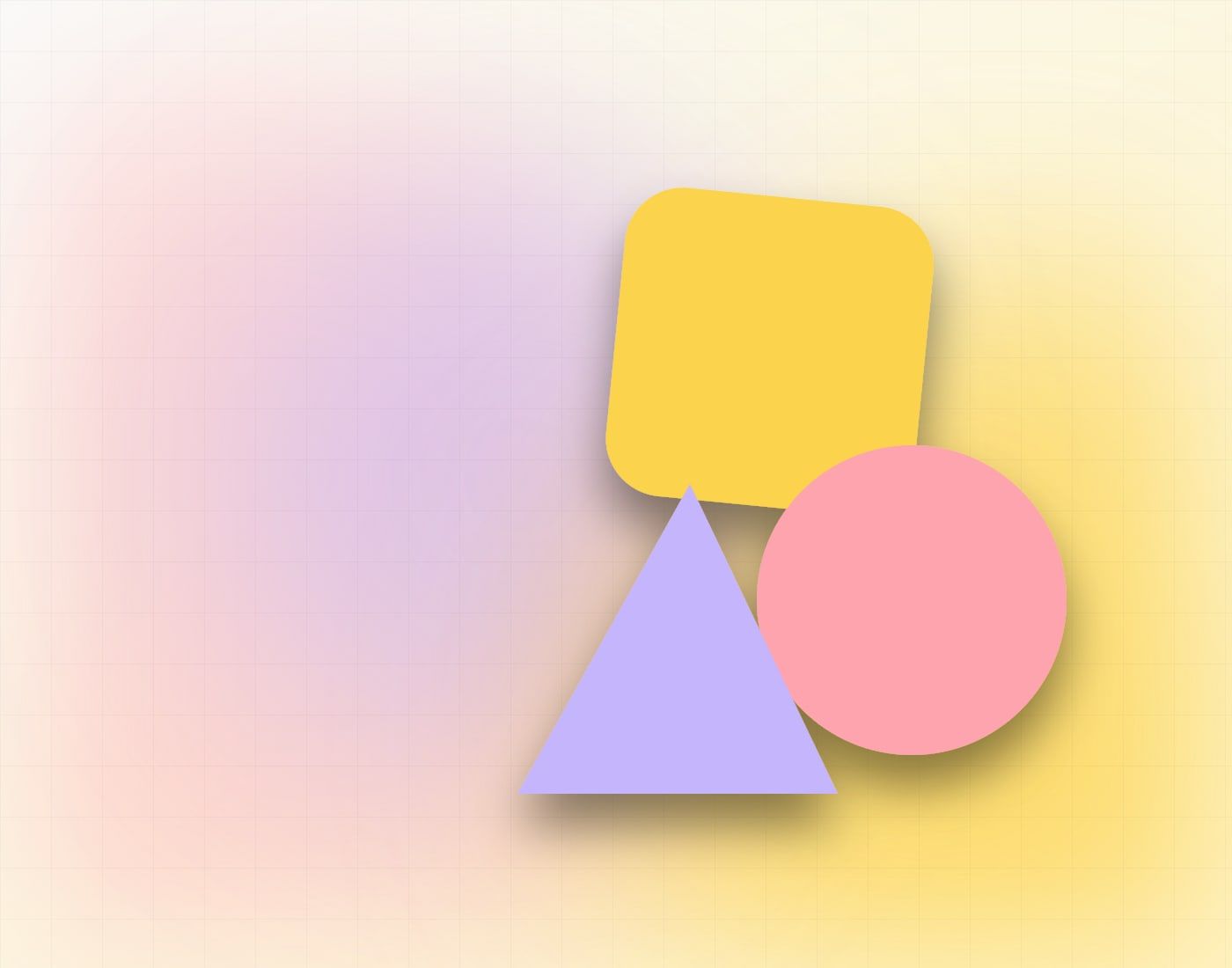 Playful geometric shapes on a warm sandy background