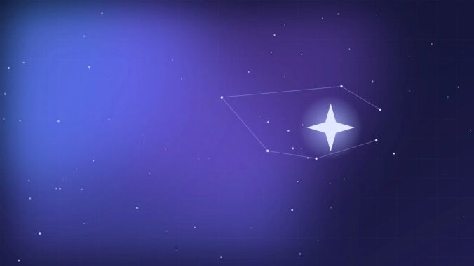 A star constellation over a deep blue sky