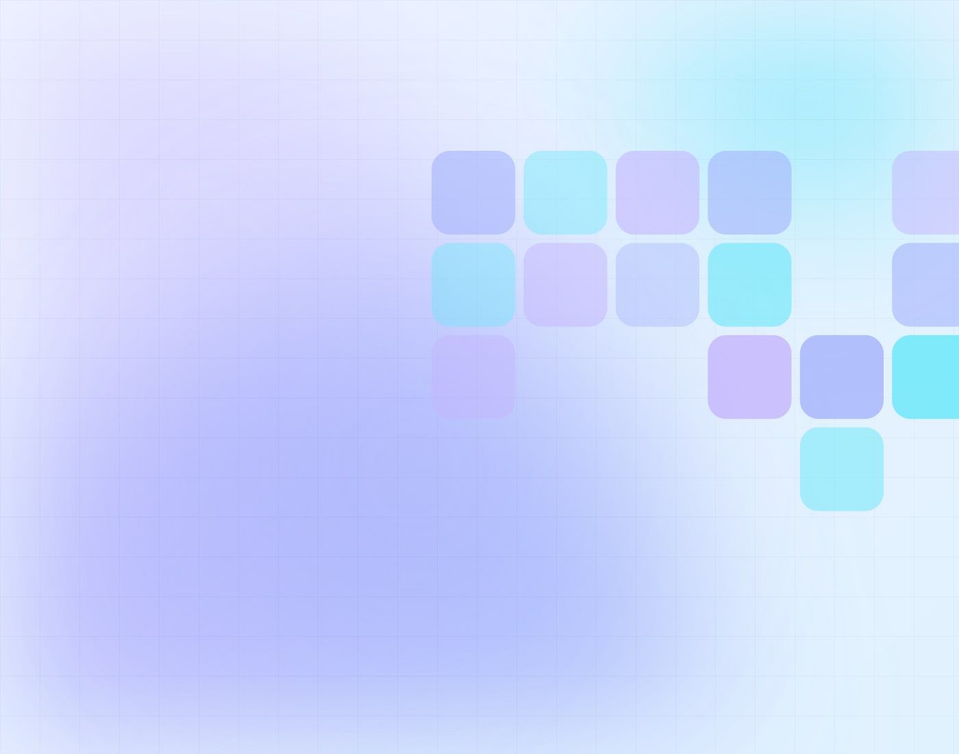 Colourful modular tiles arranged in a grid