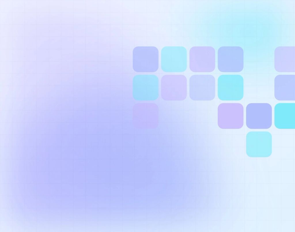 Colourful modular tiles arranged in a grid