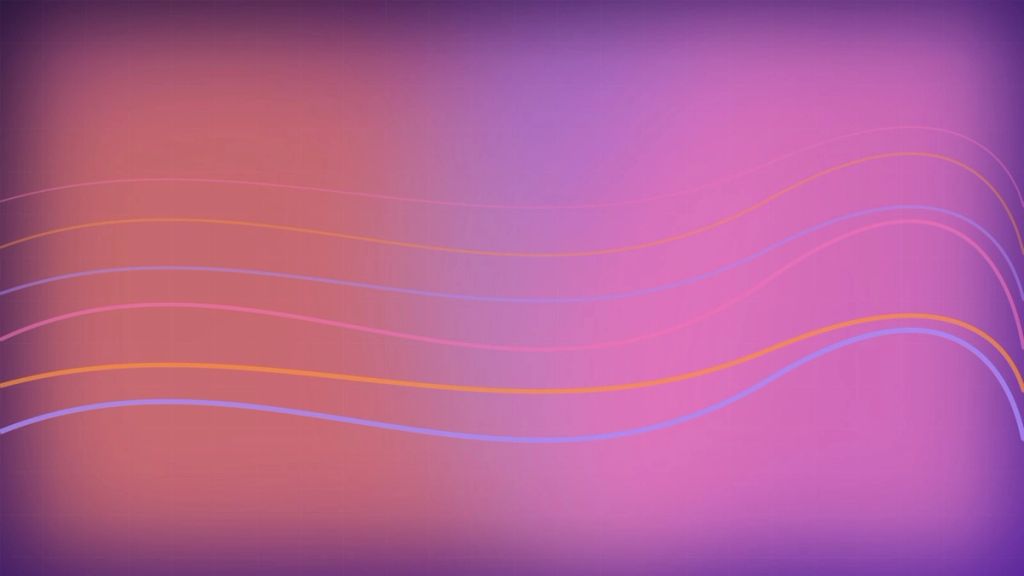 Soft flowing lines over a warm purple gradient