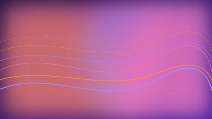 Soft flowing lines over a warm purple gradient