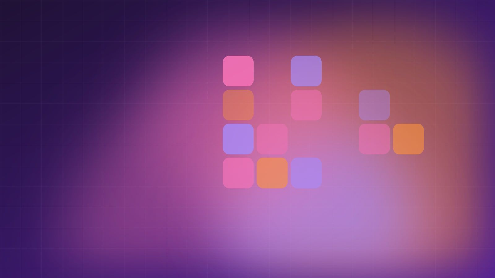 A pattern of coloured tiles on a purple background