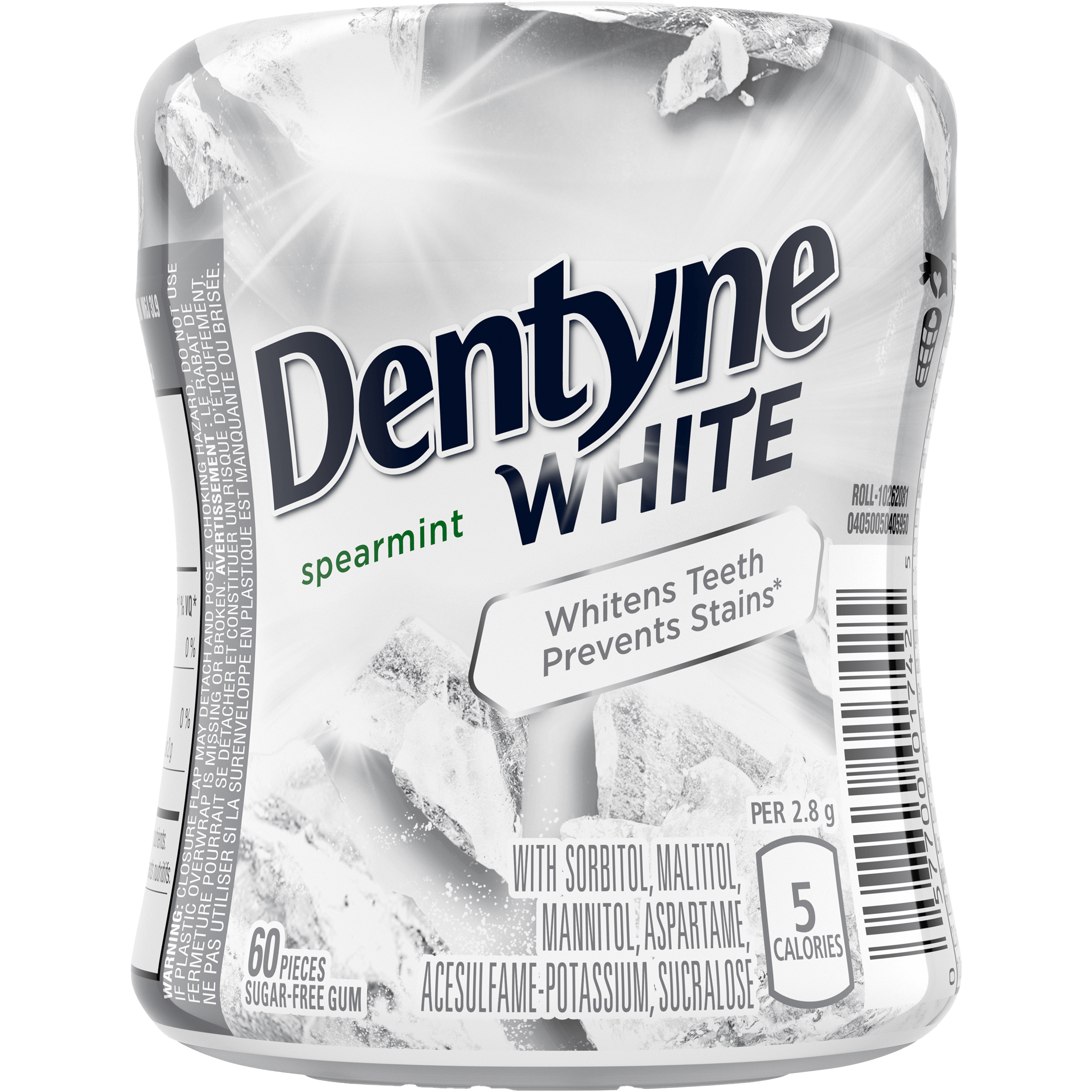 Dentyne WHITE Spearmint Bottle