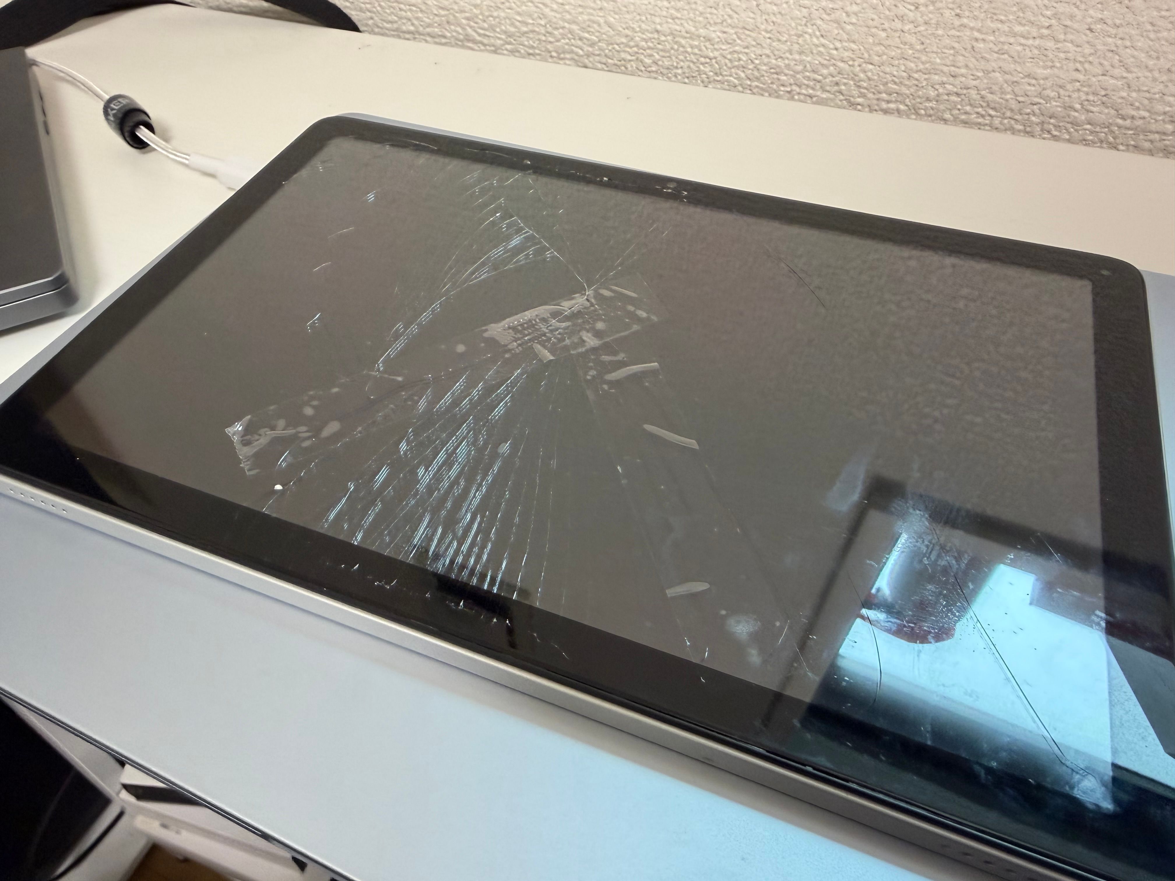 液晶がビキビキに