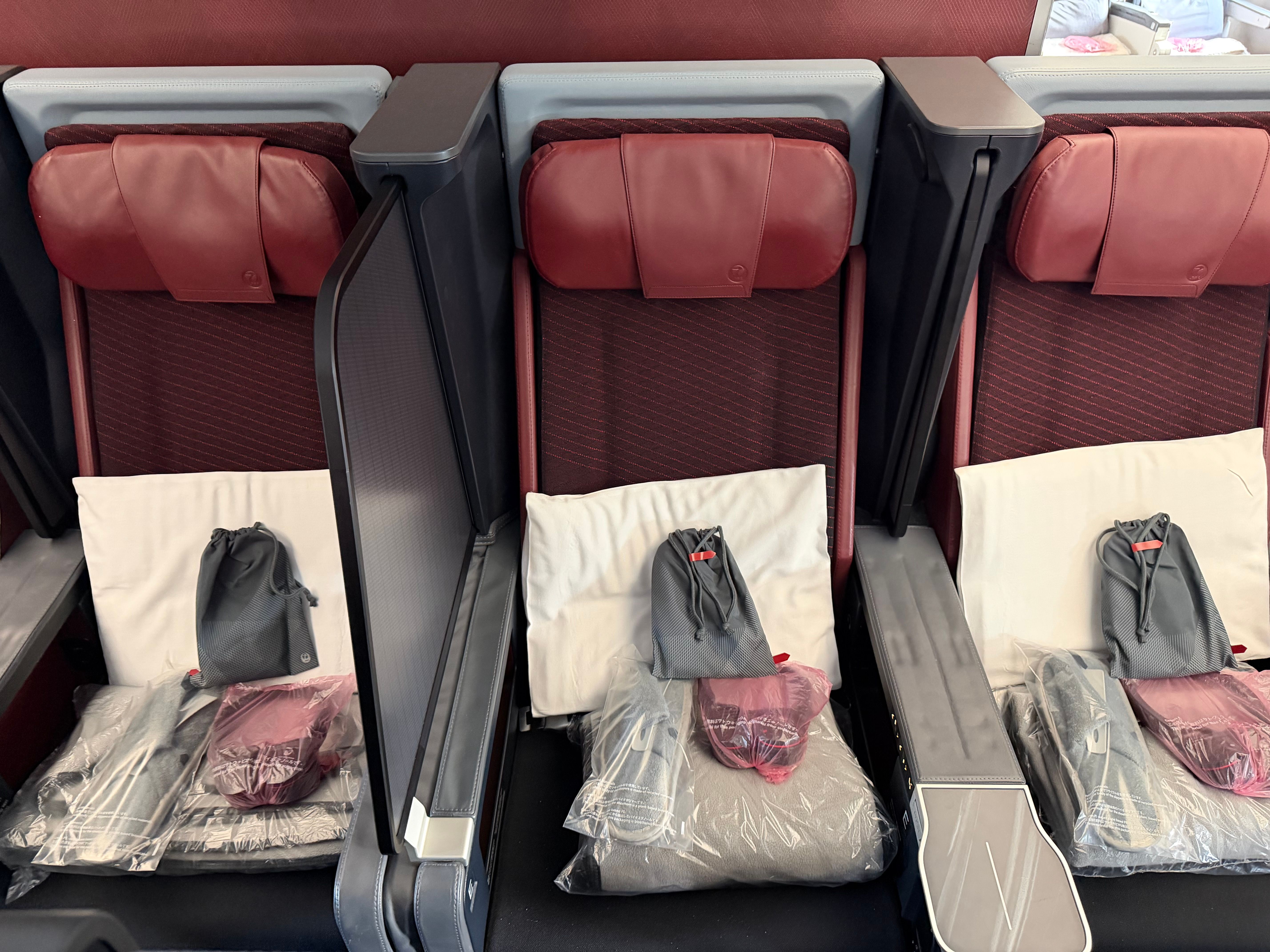 3人分だとこんな感じ（実際は１つ後ろの列の写真を撮った）