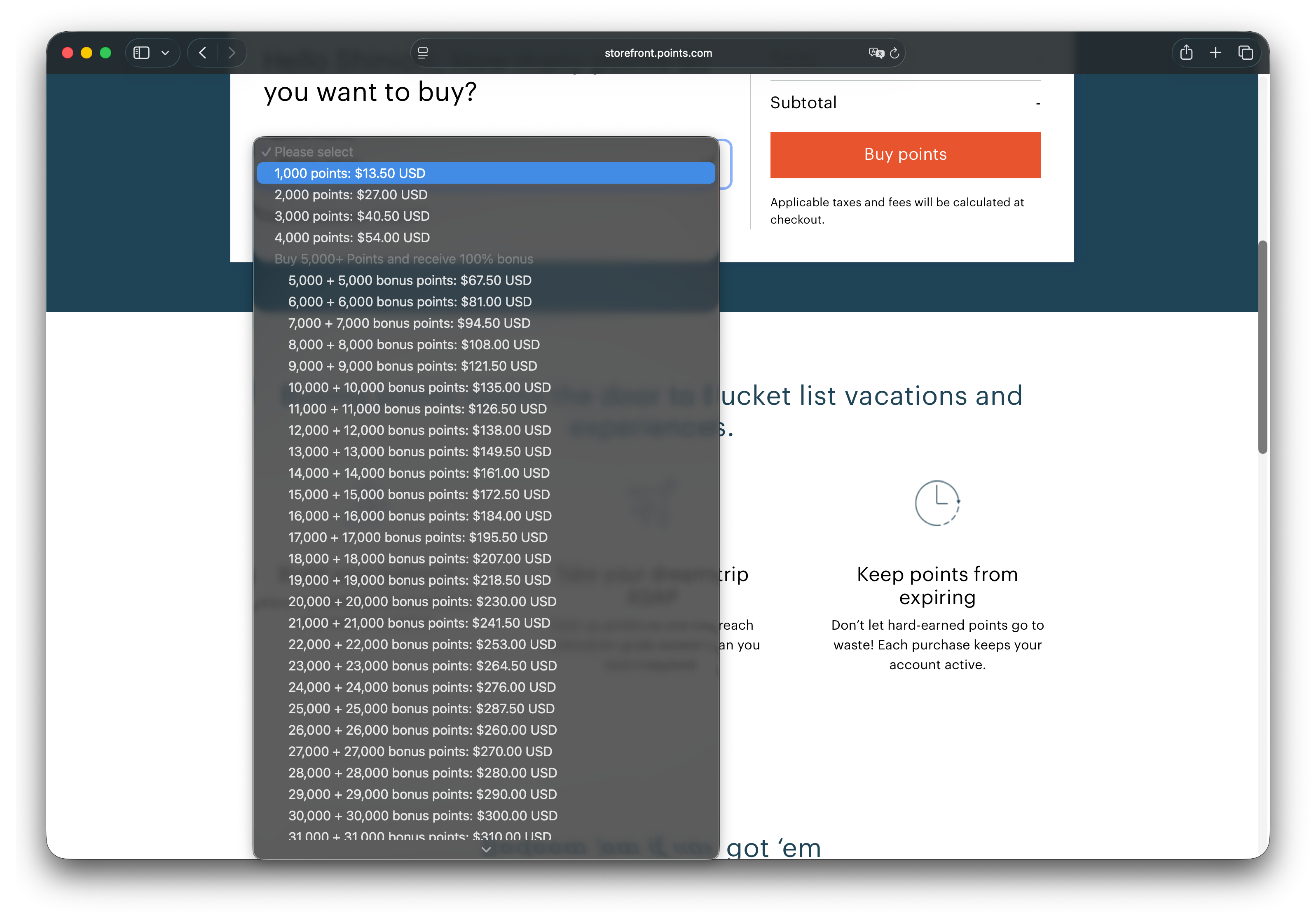 5000 ポイント以上の購入