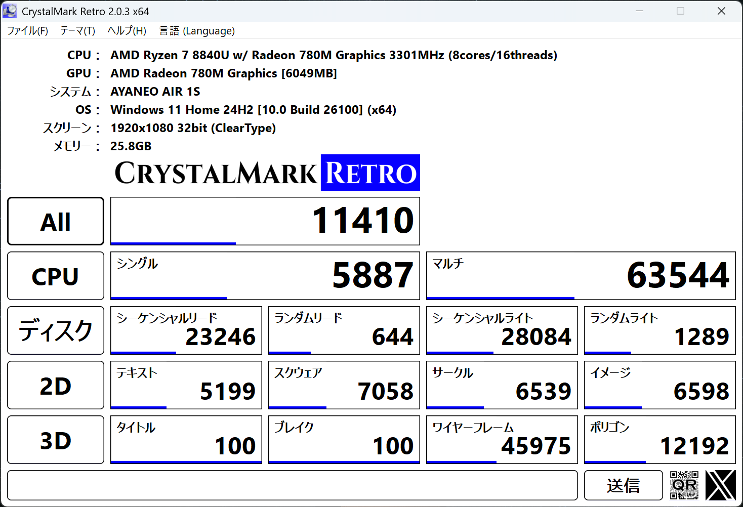 Ayaneo Air ベンチマーク