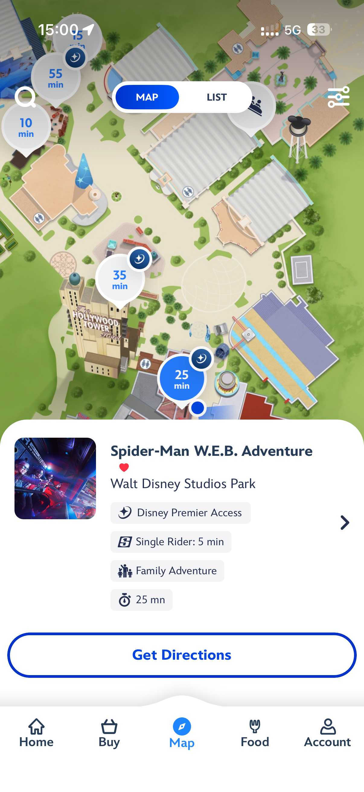25 分待ちのスパイダーマン