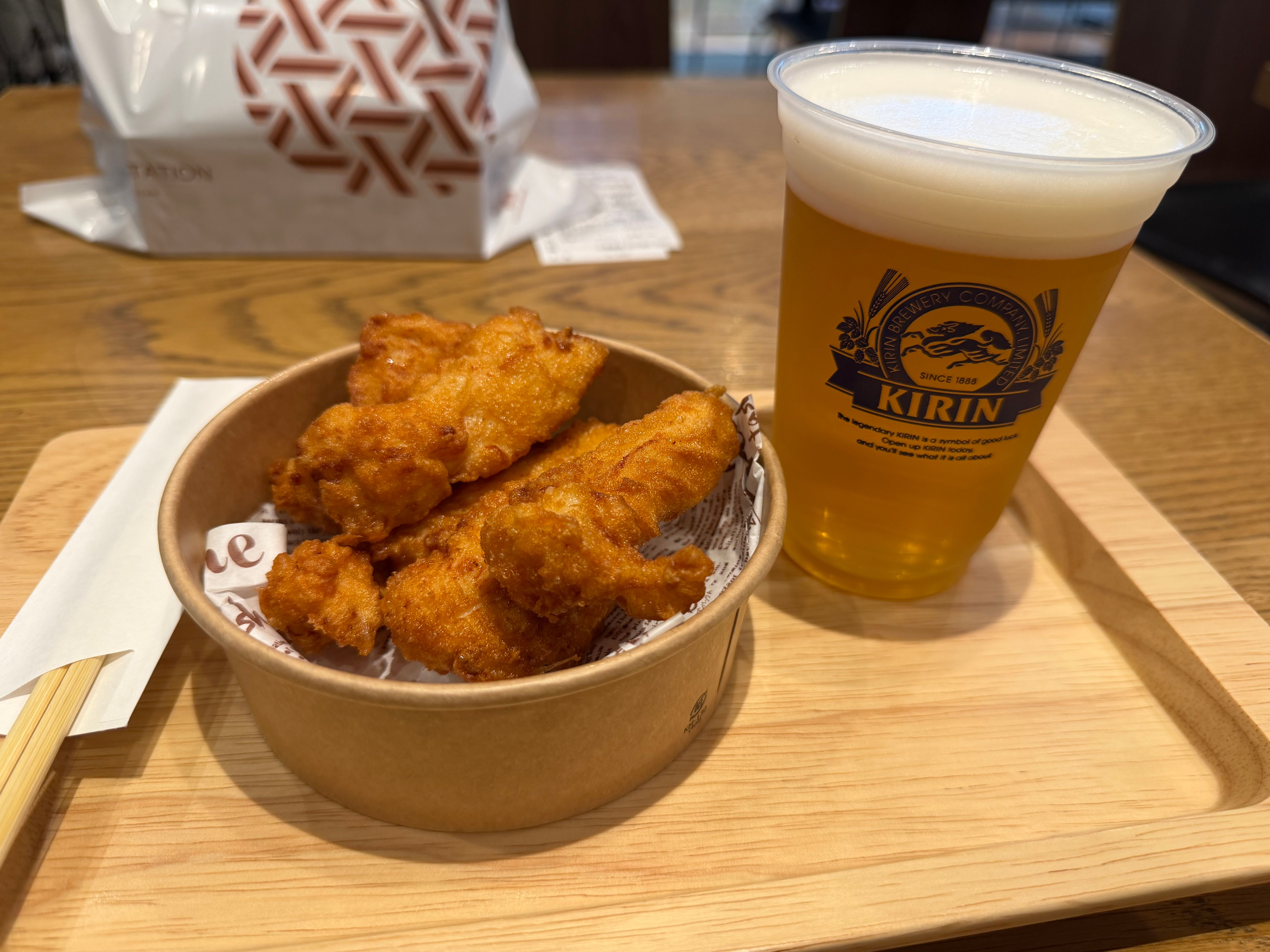 ビールととり天セット
