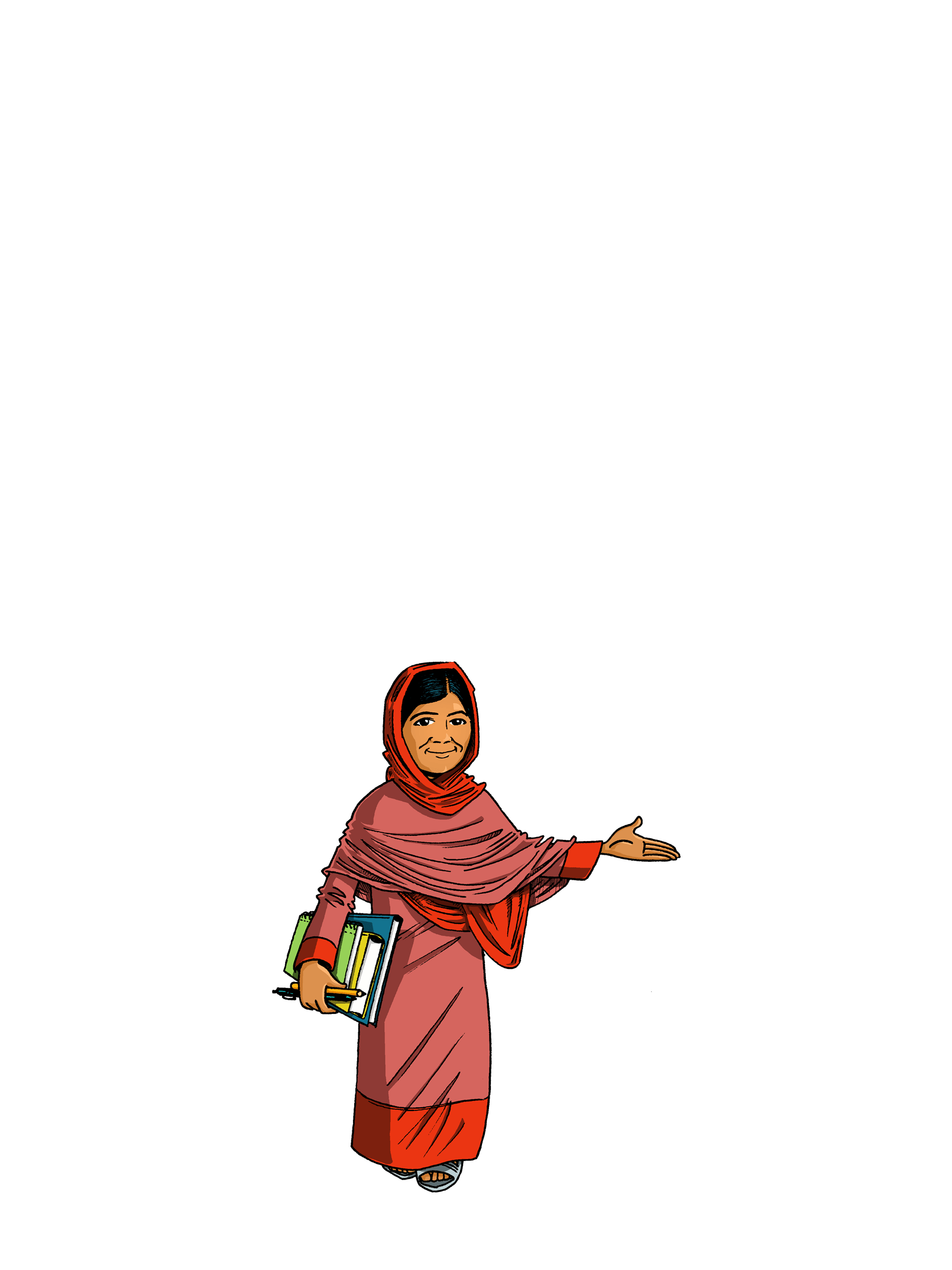 Illustrasjon av fredsprisvinner, Malala