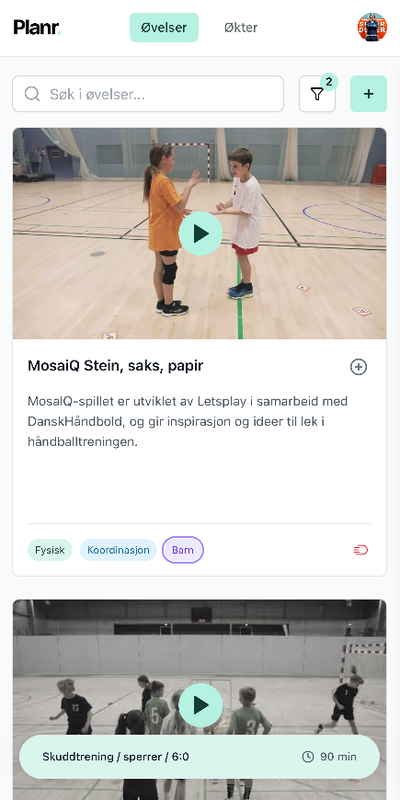 Planr app treningsplanlegging