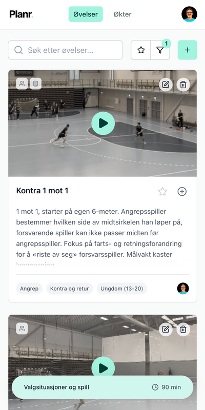 Planr app treningsplanlegging