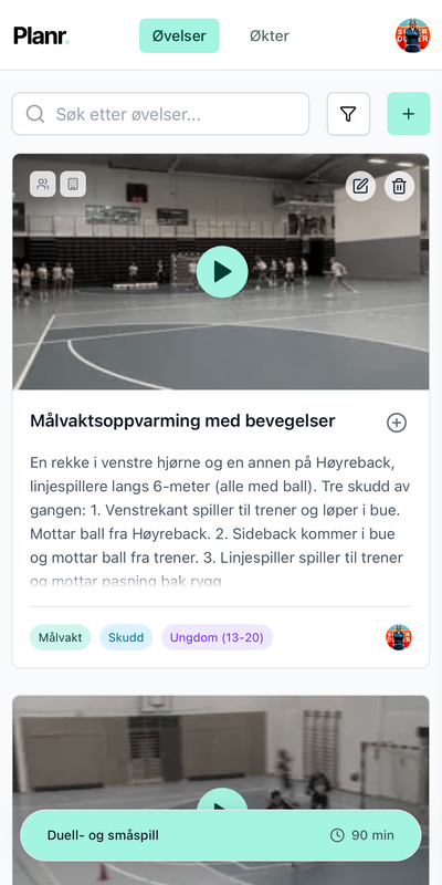 Planr app treningsplanlegging