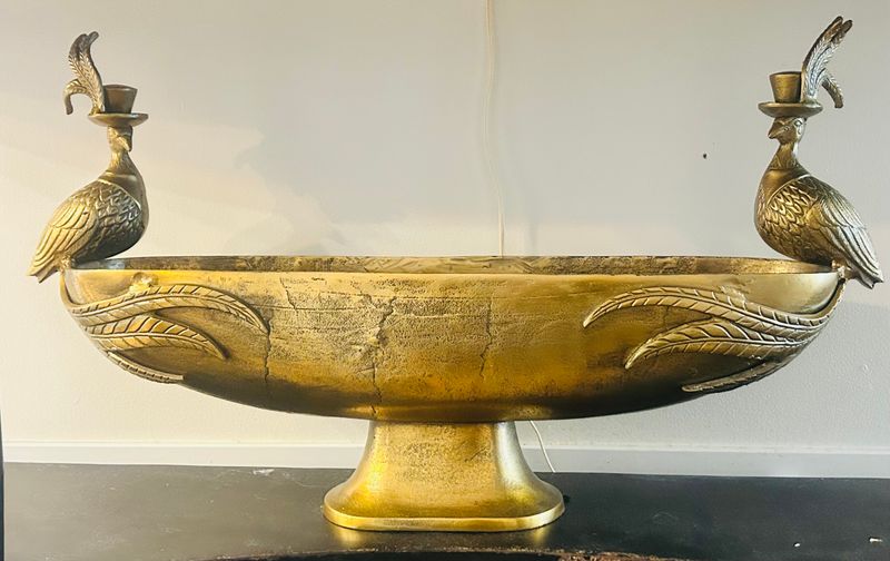Bronze Peacock Decorative Bowl